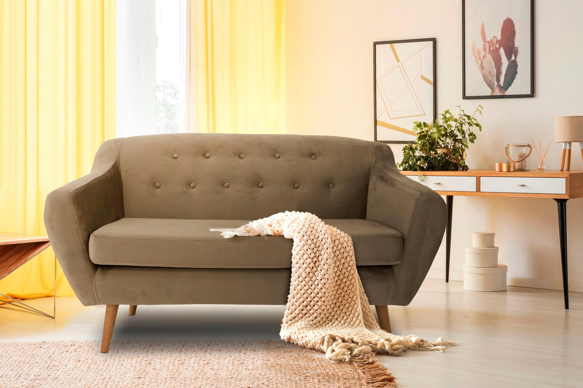 Home affaire 2-Sitzer »Renne« mit Heftung im Rücken im skandinavischem Stil günstig online kaufen