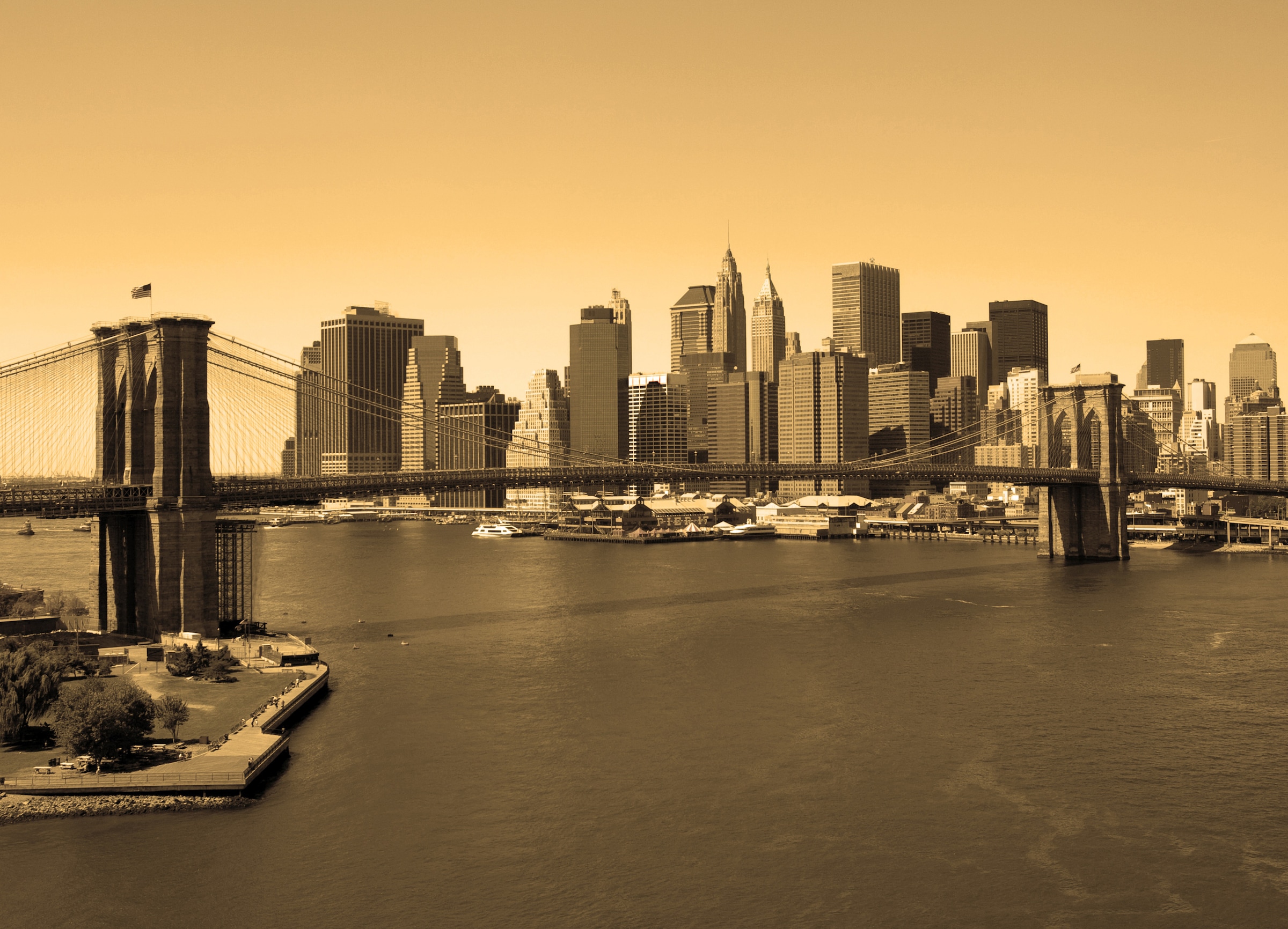 Papermoon Fototapete »Brooklyn Bridge in Sepia« günstig online kaufen