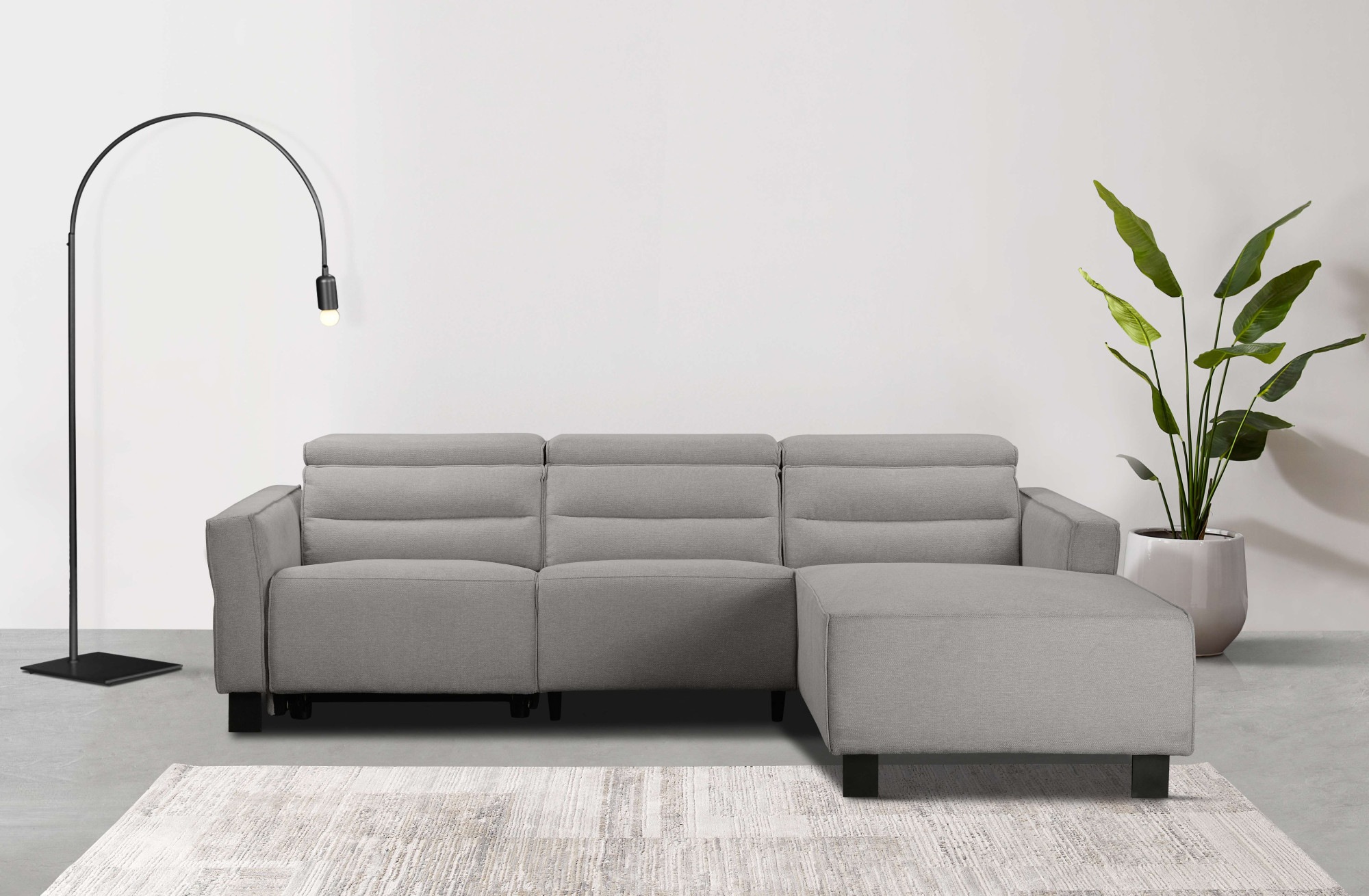 Places of Style Ecksofa »Carpari, L-Form, 263 cm, manuelle o. elektrische Relaxfunktion,«, USB A/C und Kopfteilverstellg