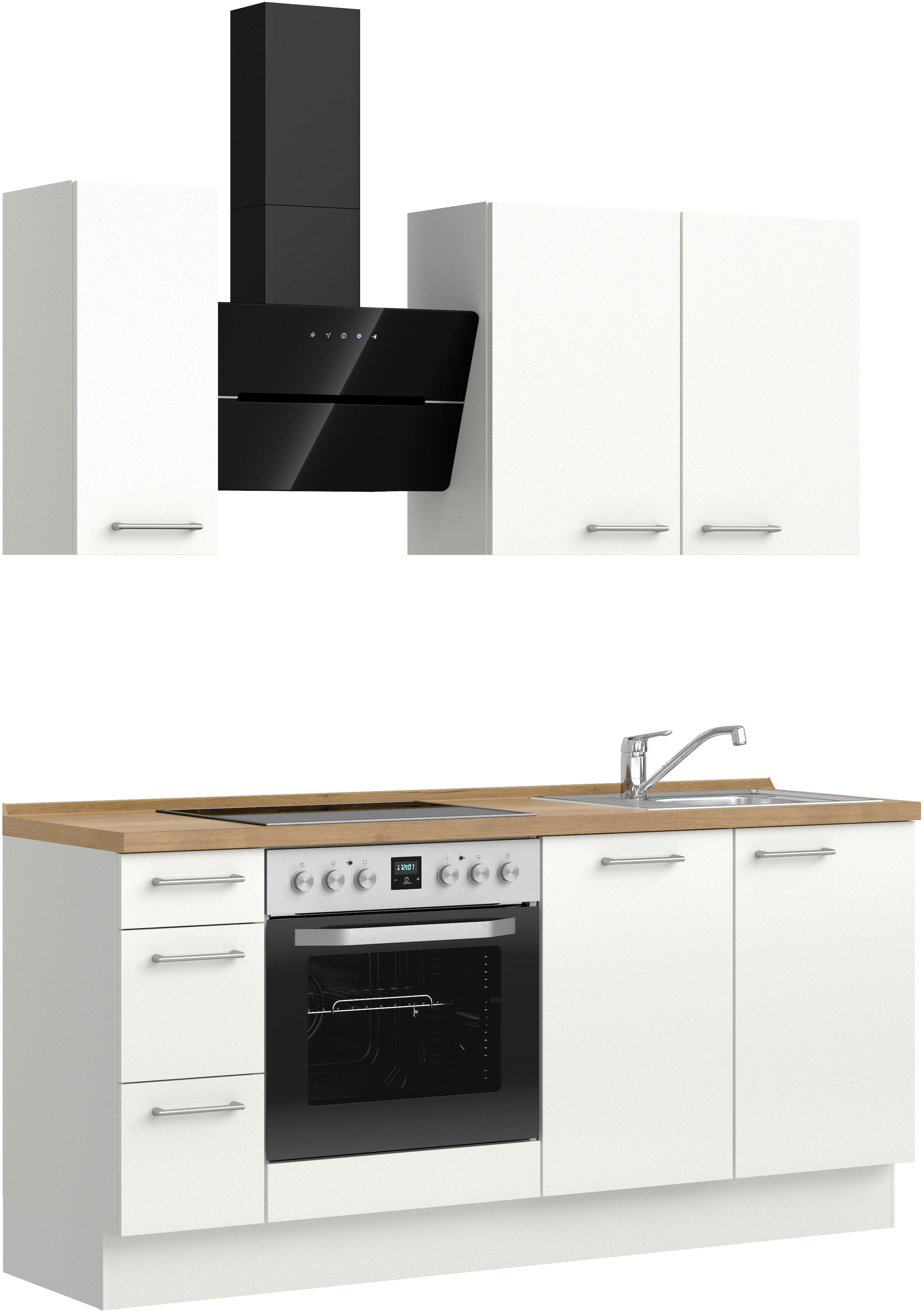 nobilia® Küchenzeile »"Laser II"«, vormontiert, Ausrichtung wählbar, Breite 180 cm, wahlw. mit E-Geräten