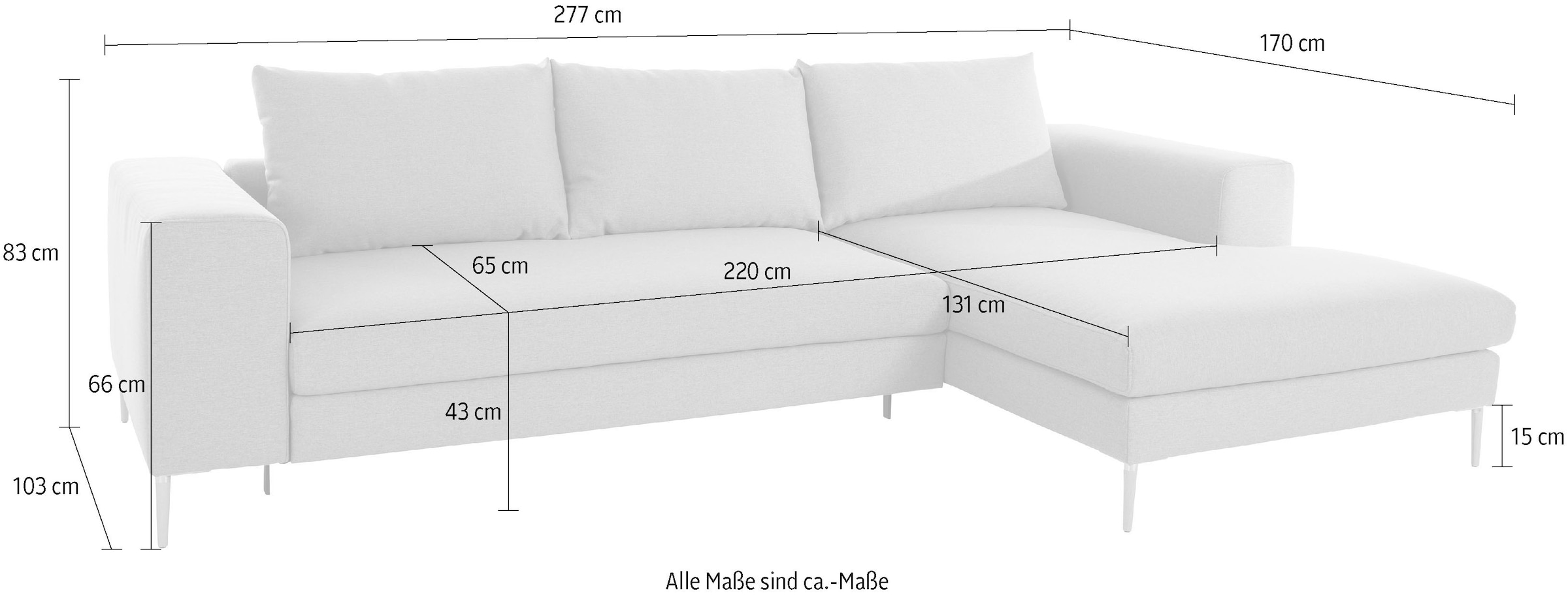 OTTO products Polsterecke »Finnja, softer, legerer Sitzkomfort, bequem, zeitloses Design, L-Form«