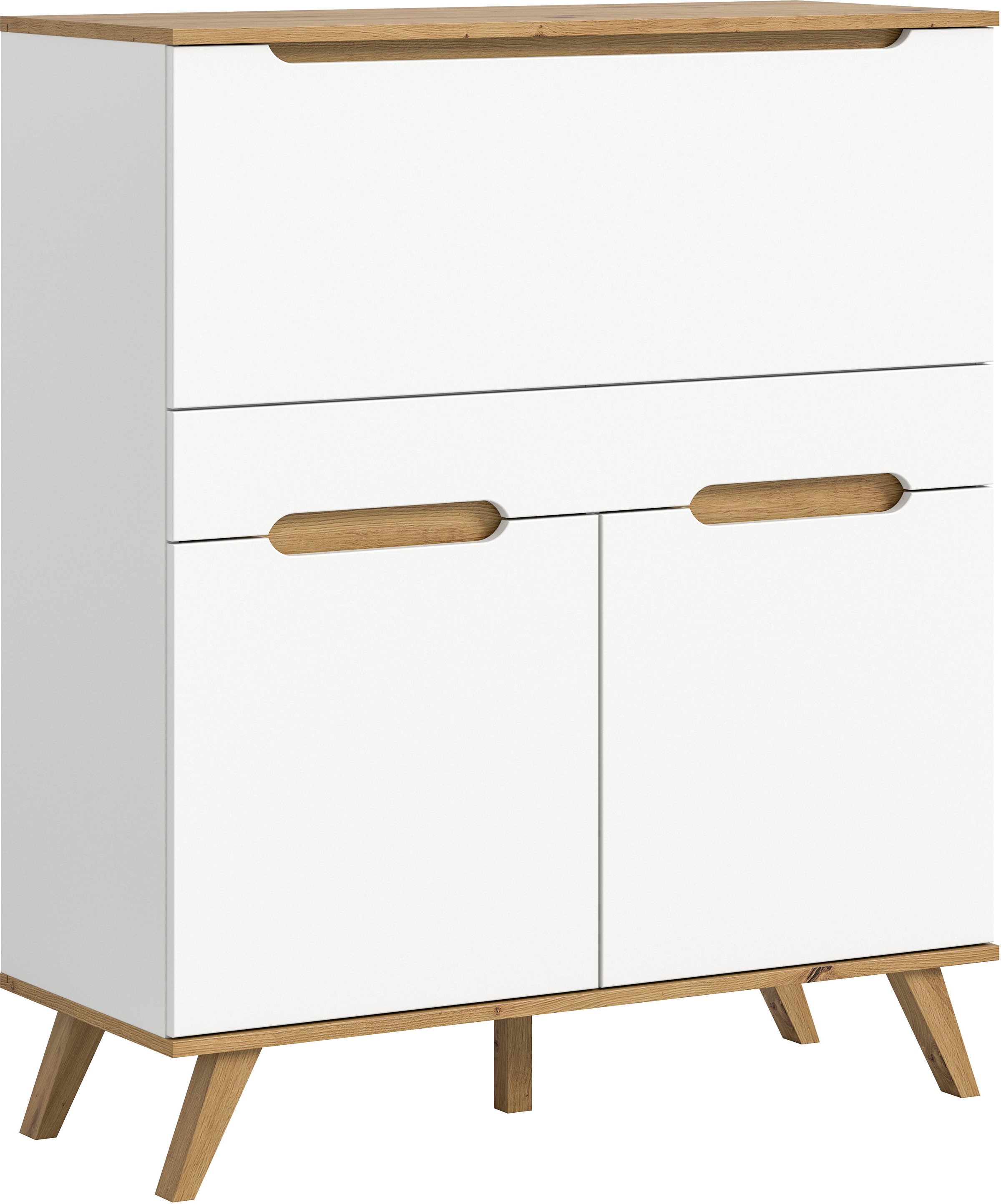 Home affaire Sekretär »Alesund, Höhe 118cm, 2 Türen, 1 Schubkasten,konische günstig online kaufen