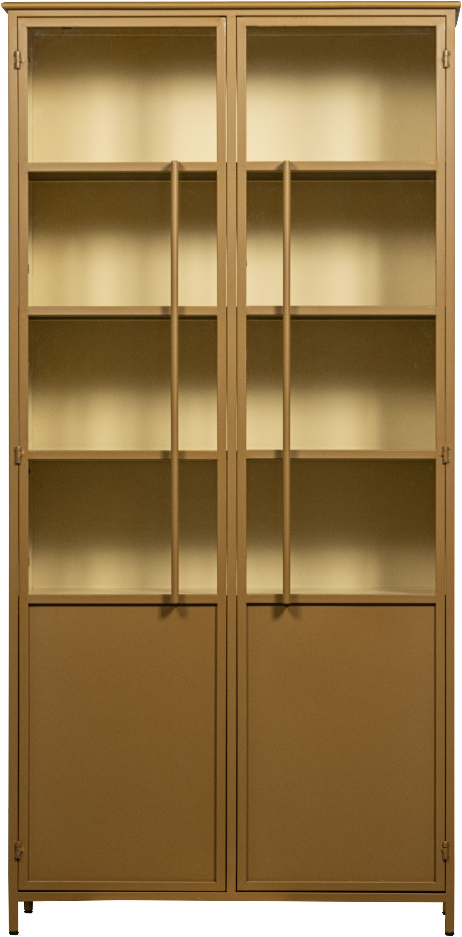 WOOOD Vitrine »WOOOD EXHIBIT XL 2-TÜRIG VITRINE SCHRANK METALL« Ausstellungsvitrine Exhibit, mattes Metall, 5 stabile Böden, modern