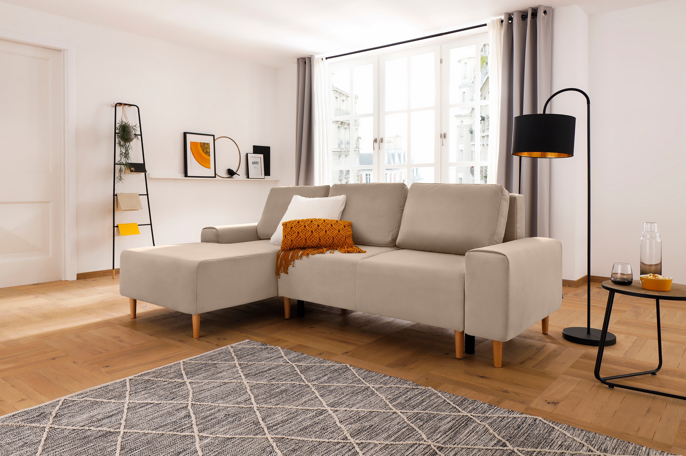 INOSIGN Ecksofa »Samu L-Form«, wahlweise mit Bettfunktion und Bettkasten günstig online kaufen