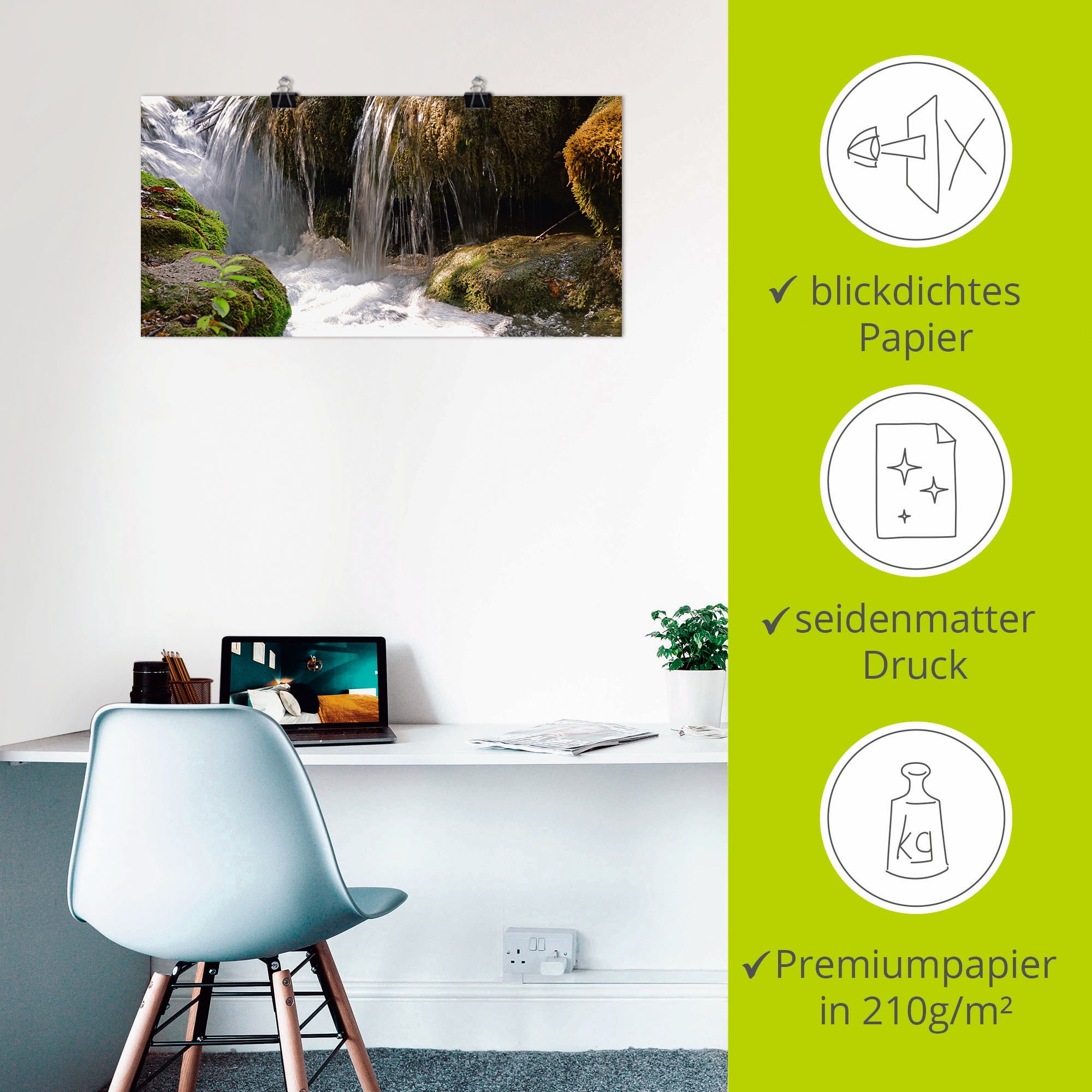 Artland Wandbild »Wasserfall«, Gewässer, (1 St.), als Leinwandbild, Poster, Wandaufkleber in verschied. Größen