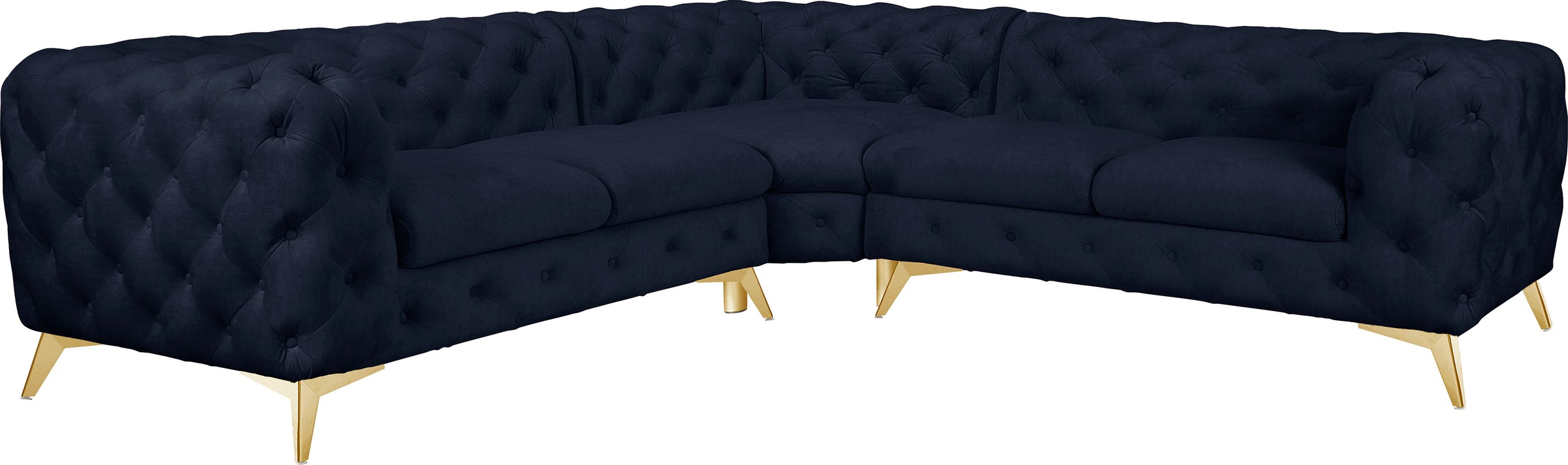 Leonique Chesterfield-Sofa »Ecksofa GLYNIS L-Form mit Wellenunterfederung, günstig online kaufen