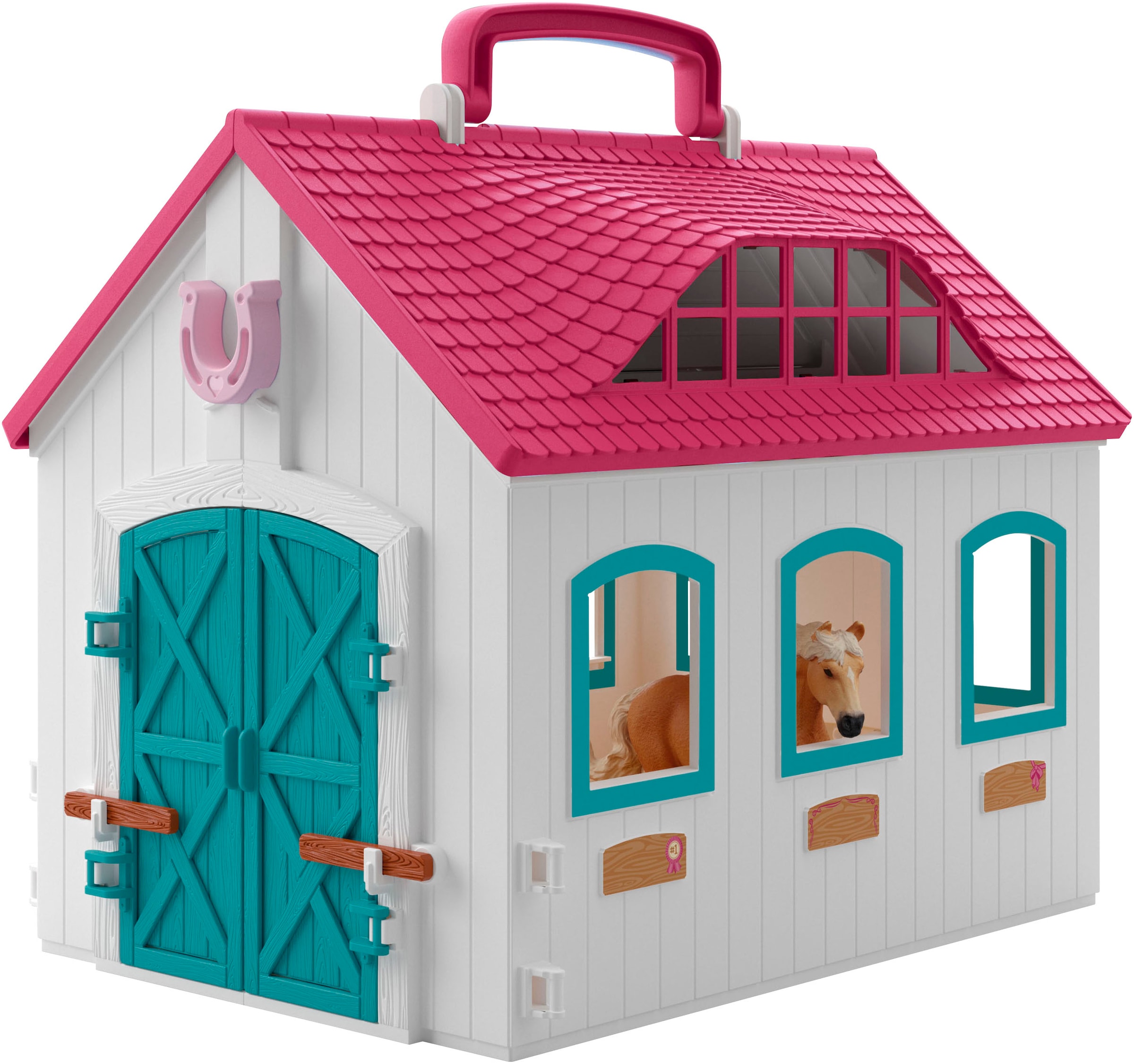 Schleich® Spielwelt »HORSE CLUB, Offenstall -Kleines Hufeisen (42703)«, Made in Europe