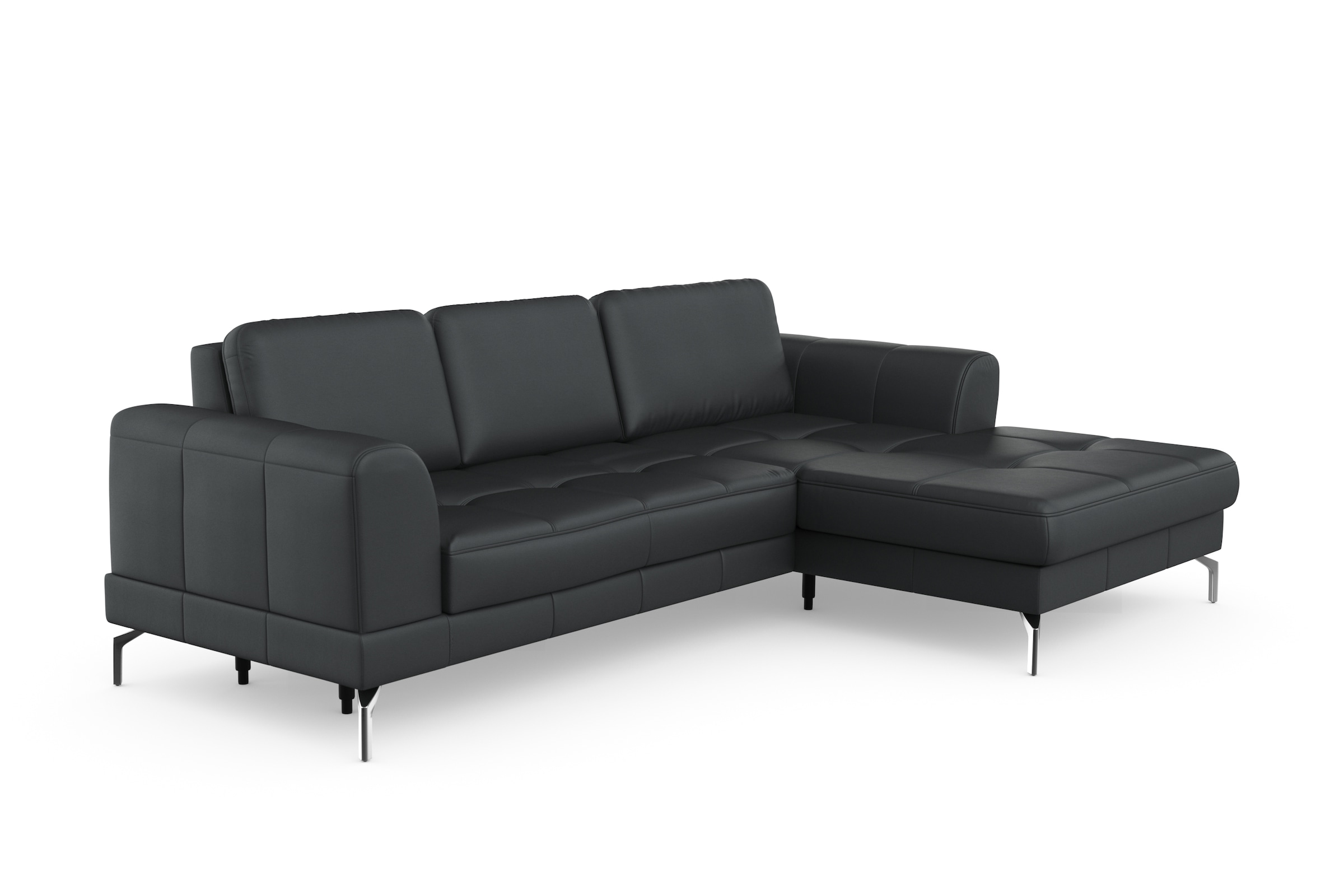 sit&more Ecksofa »Bendigo L-Form«, inklusive Sitztiefenverstellung, Bodenfreiheit 15 cm, 2 Fußfarben