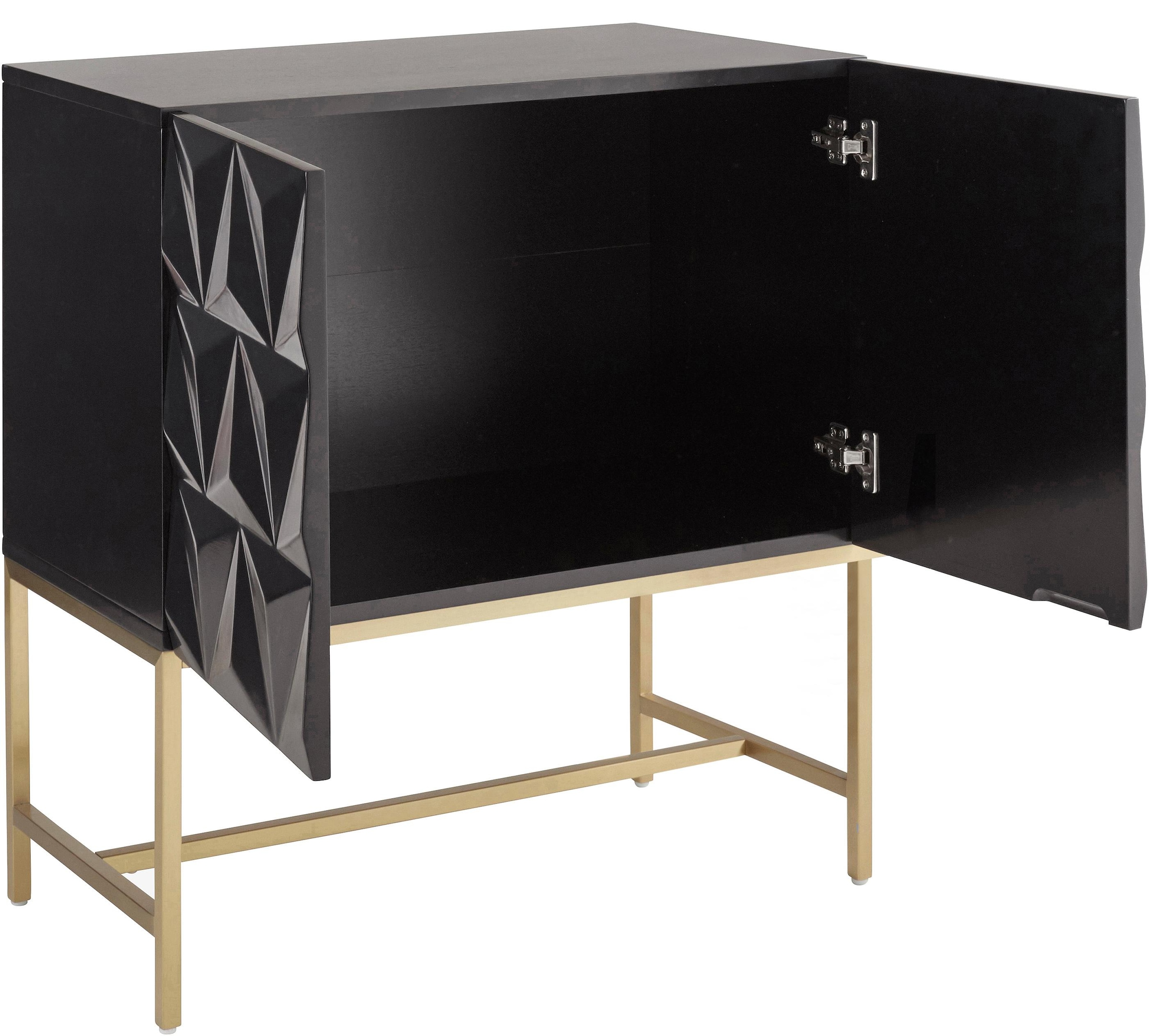 Leonique Sideboard »Rovuma«, in 3D-Optik und goldfarbenem Metallgestell