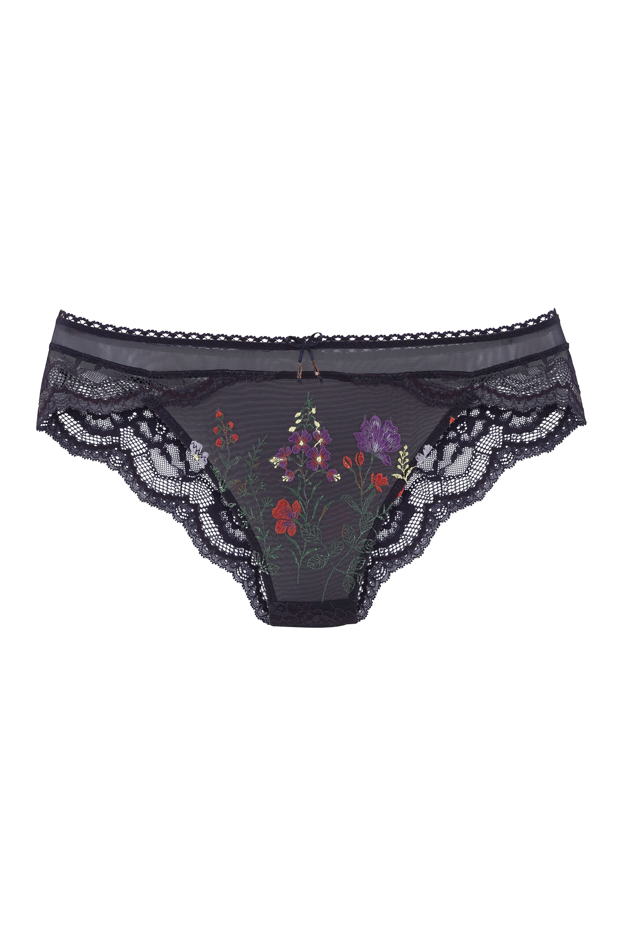 LASCANA Slip, mit bunten Blumen aus feiner Stickereispitze