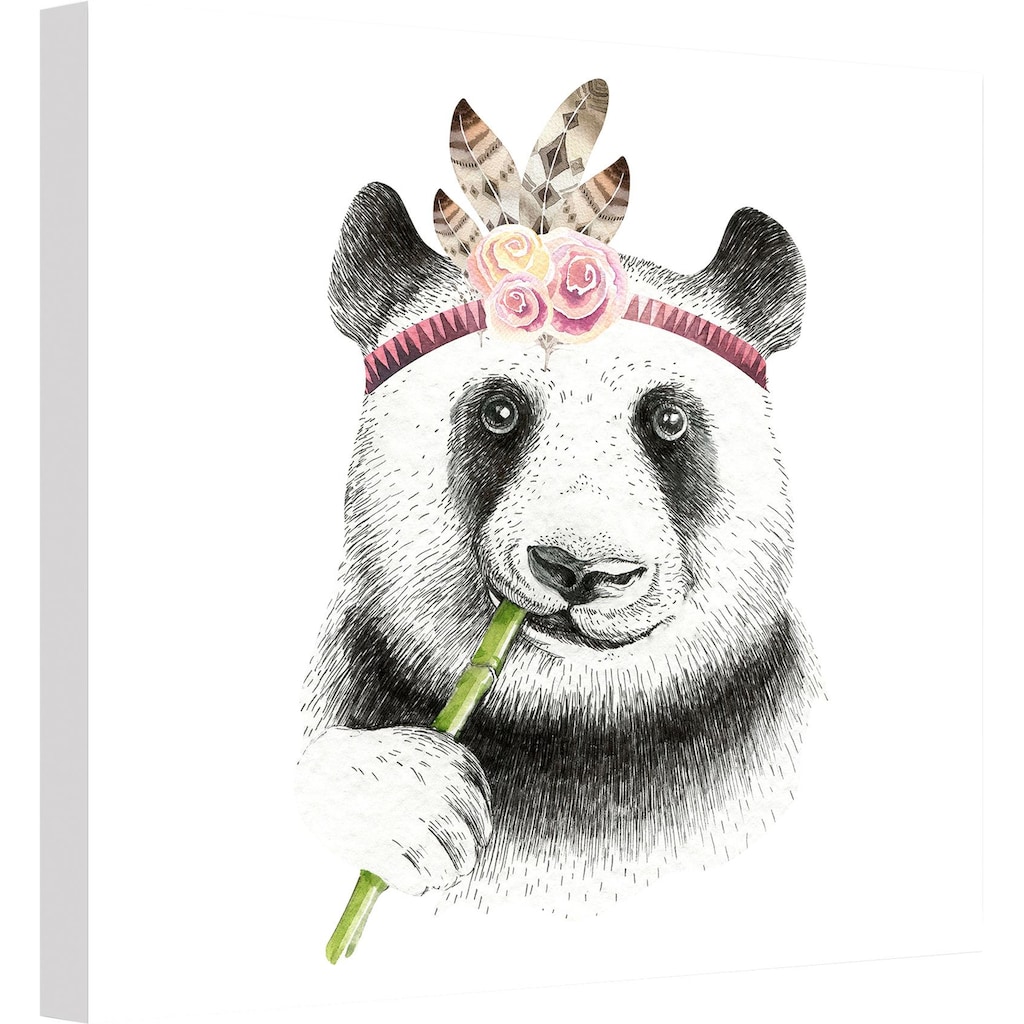 Wall-Art Leinwandbild »Kvilis - Girlie Panda«