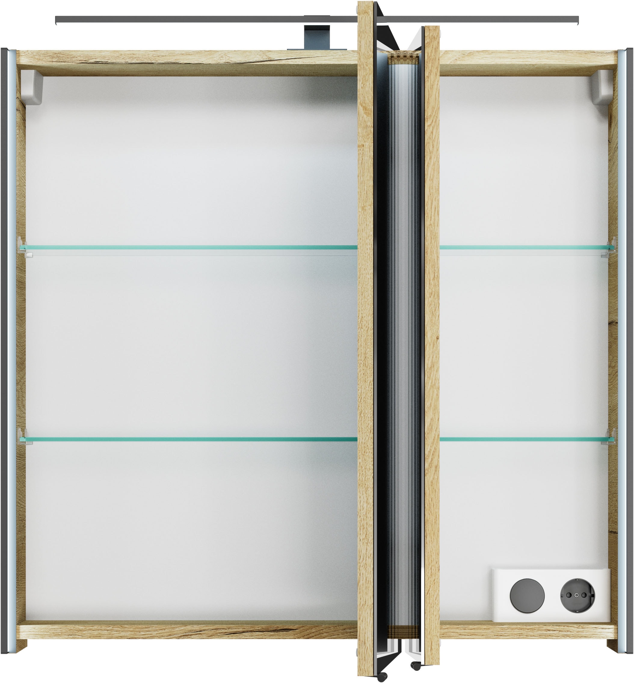 Saphir Badmöbel-Set »Serie 7045 2-teilig Mineralmarmor-Waschtisch mit LED-Spiegelschrank«, (Set, 2 St.), Badezimmer-Set 73,2 cm breit, inkl. Türdämpfer, 2 Türen, 2 Schubladen