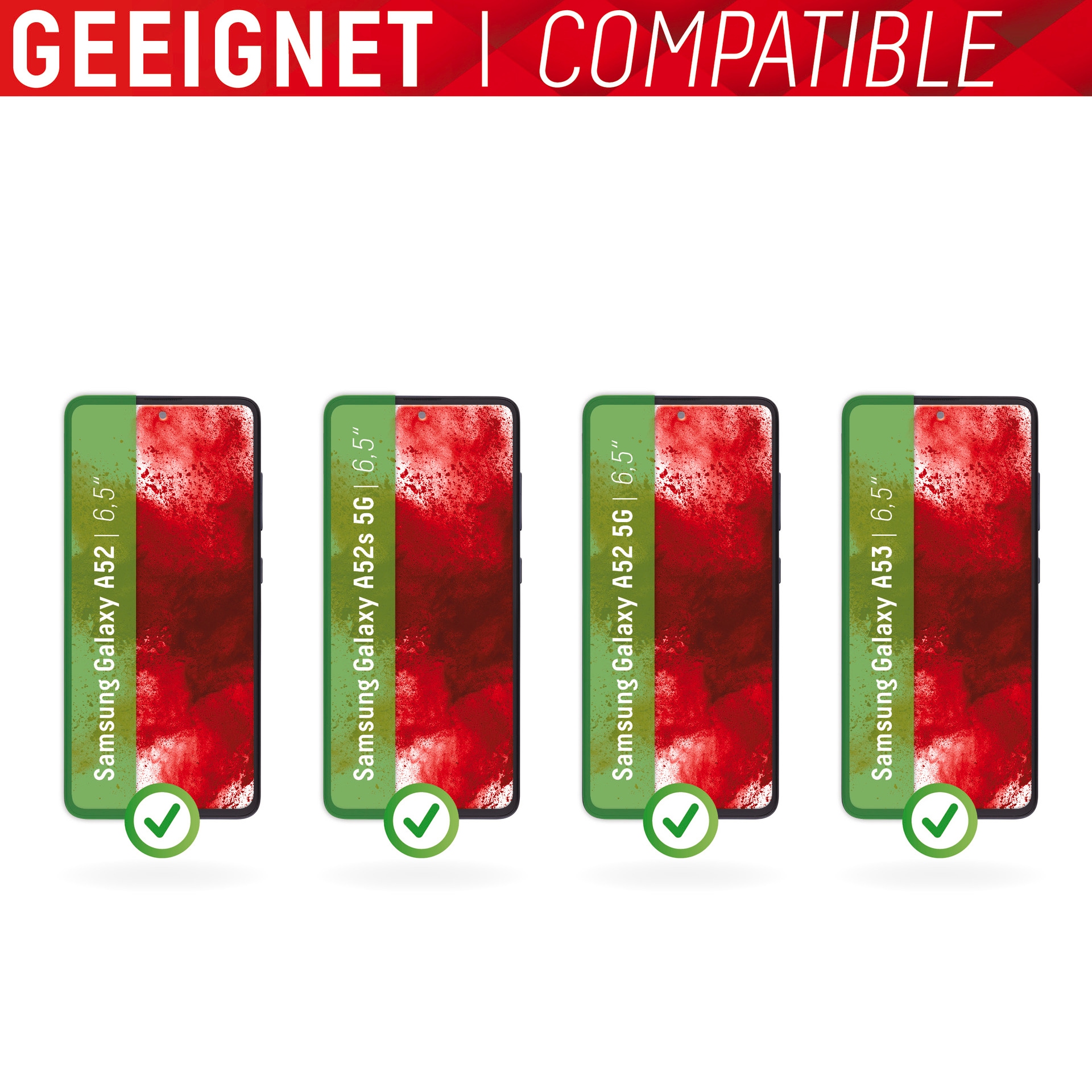 Displex Displayschutzglas »Smart Glass - Samsung A52/A52(s) 5G/A53 5G« Displayschutzfolie Displayschutz kratzer-resistent 9H unzerbrechlich