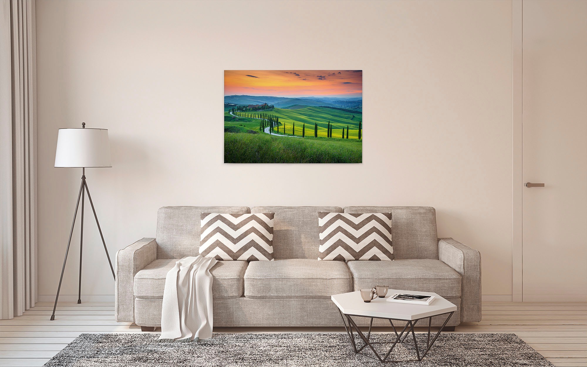 A.S. Création Leinwandbild »Tuscany«, Kunst-Gemälde-Kinder, (1 St.), Feld Natur Keilrahmen Landschaft Leinwand-Bild Wohnzimmer modern Wand
