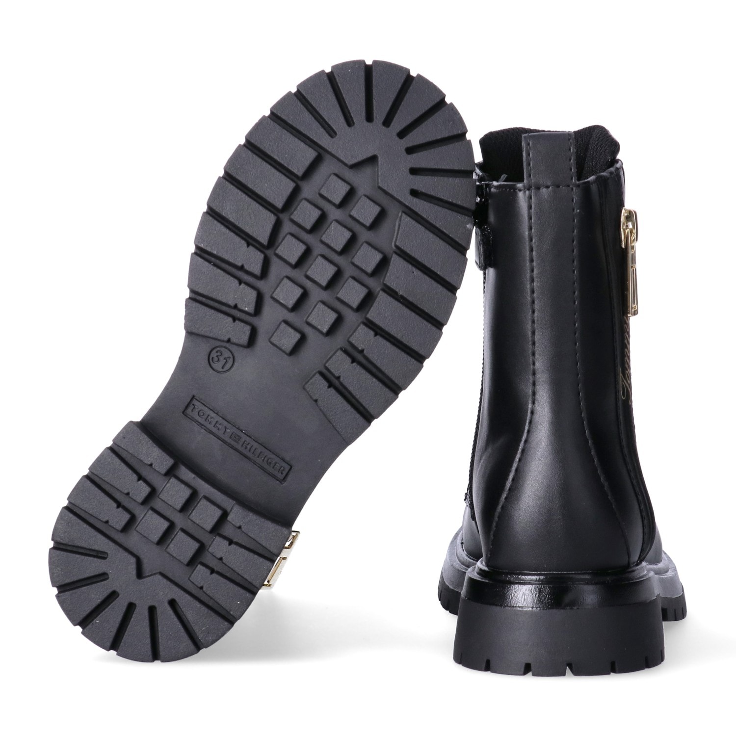 Tommy Hilfiger Schnürboots  Schnürstiefelette, Logoschriftzug, weit für kräftige Kinderfüße