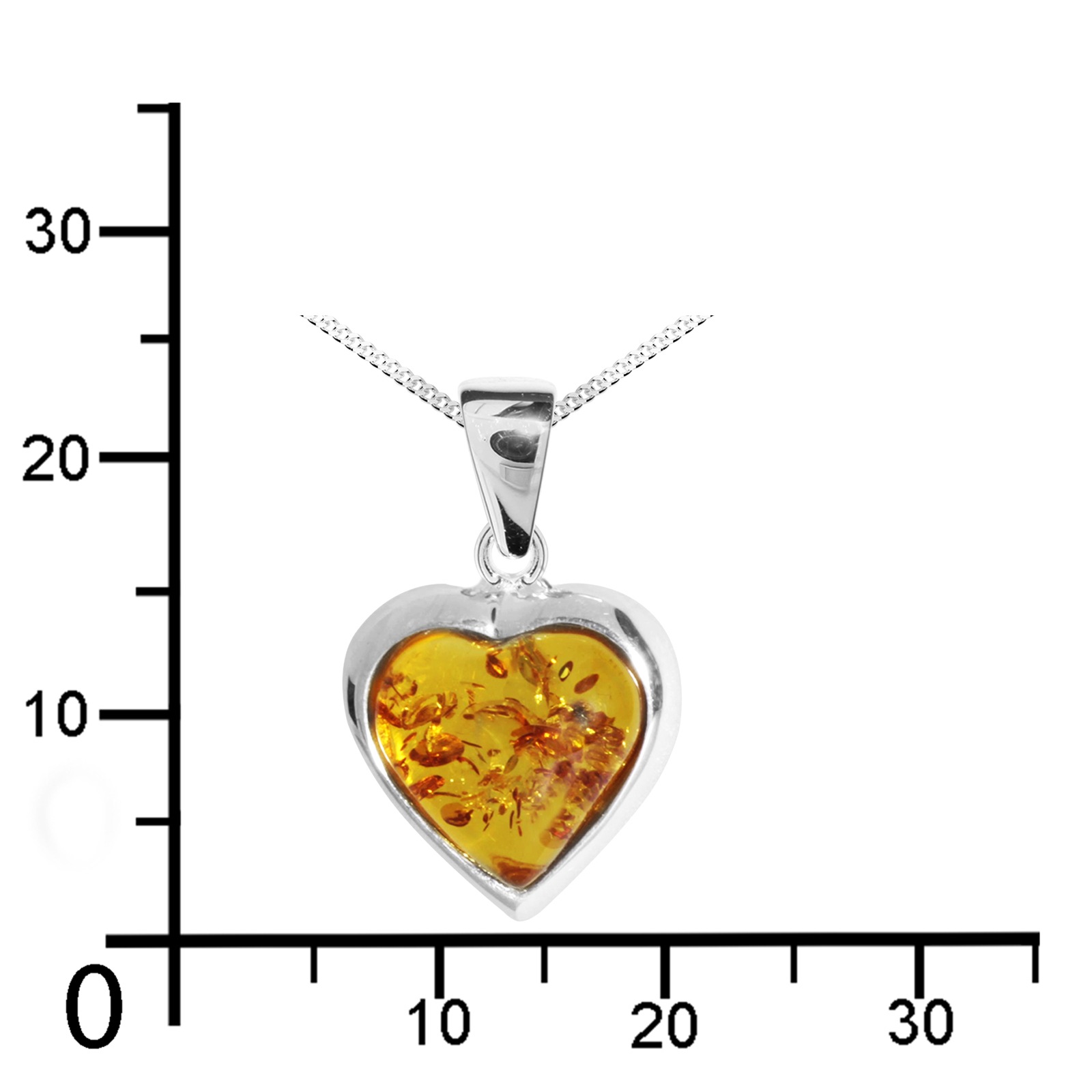 OSTSEE-SCHMUCK Kette mit Anhänger »Ostsee-Schmuck Kette mit Anhänger Herz 14 mm«, (2 tlg.)