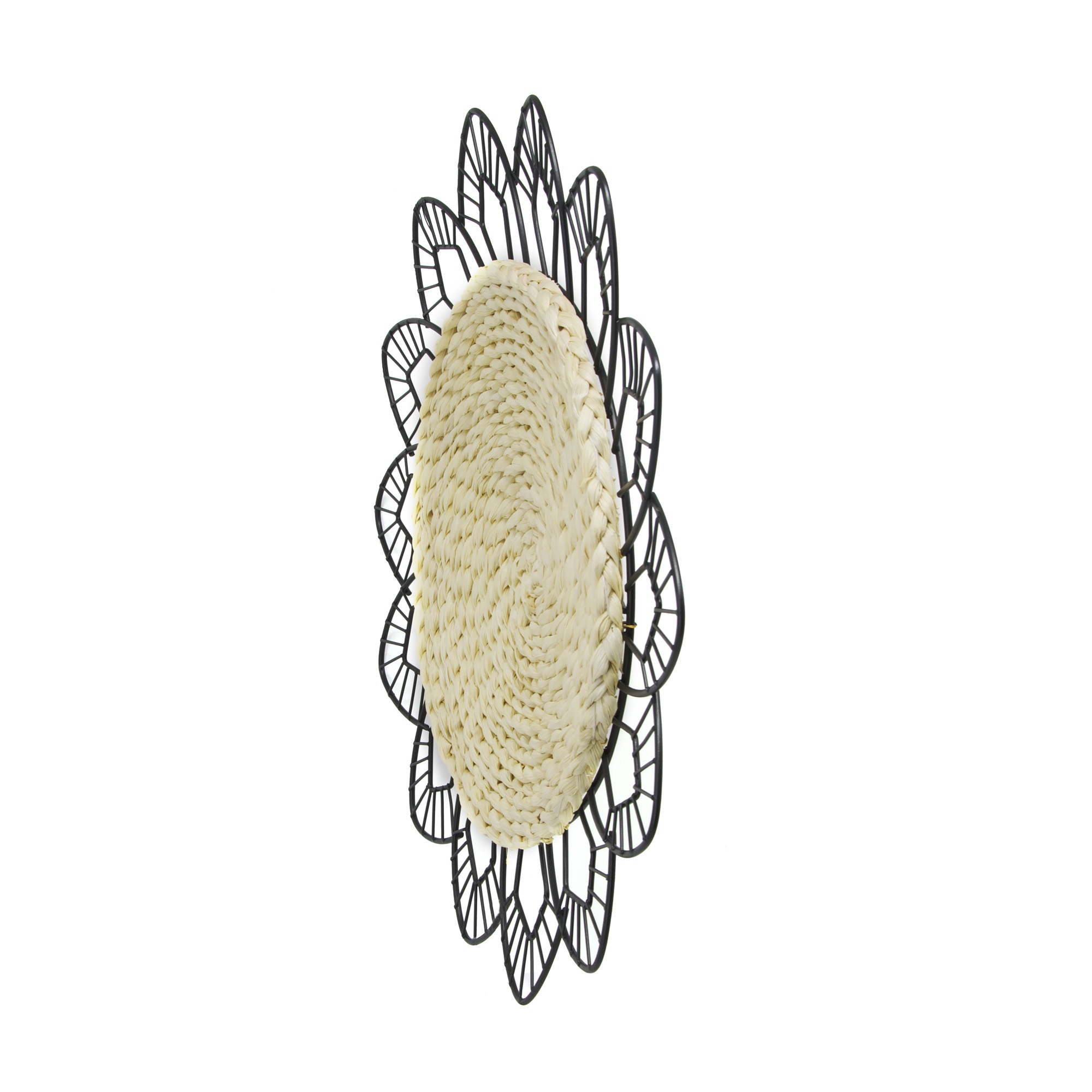 Art for the home Wandbild »Blumen Rotan Rund«, (1 St.), Luxus Metal Art Wanddeko