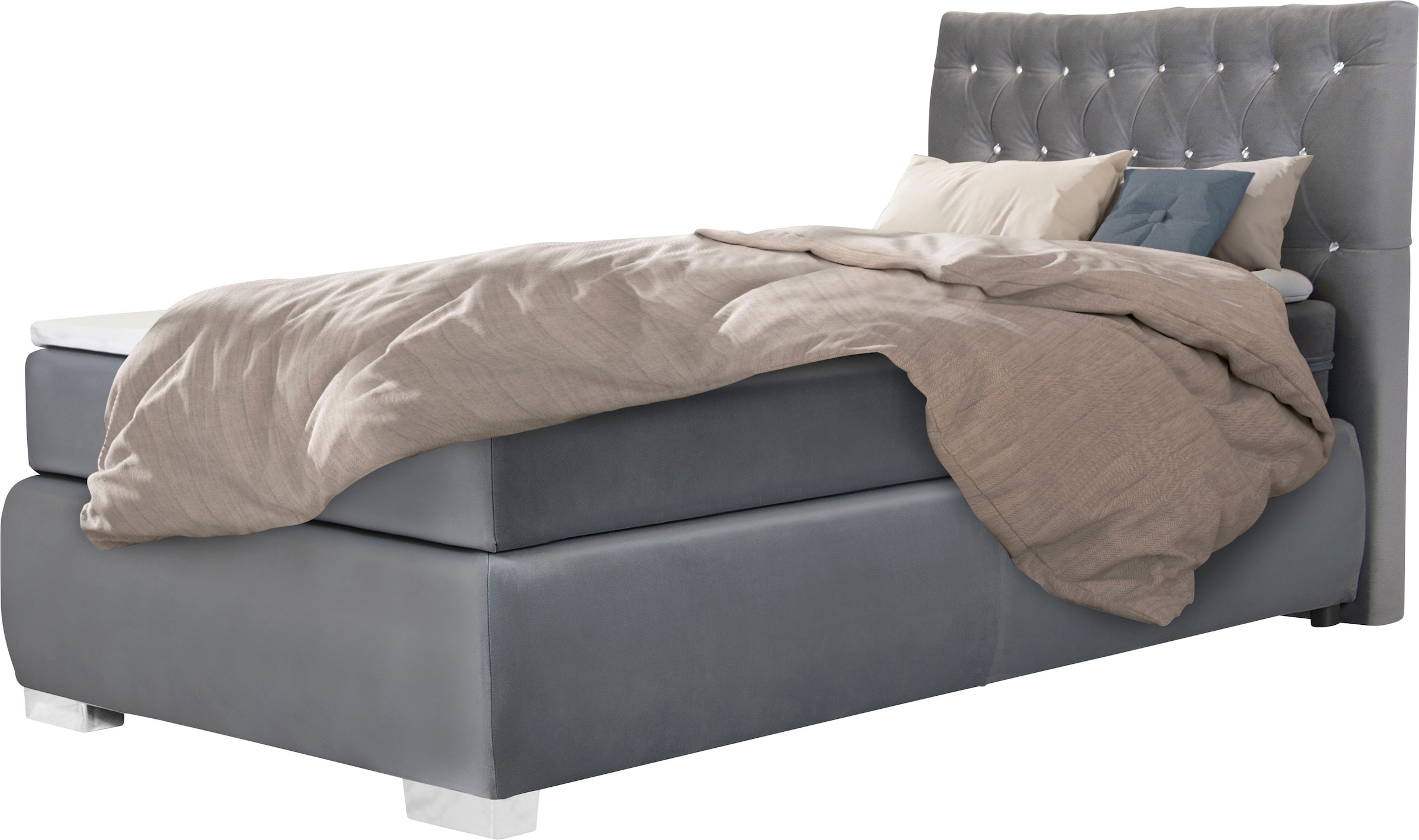 Leonique Boxspringbett »Rumba«, Taschenfederkern-Matratze in Härtegrad 3, in 4 Breiten, incl. Topper