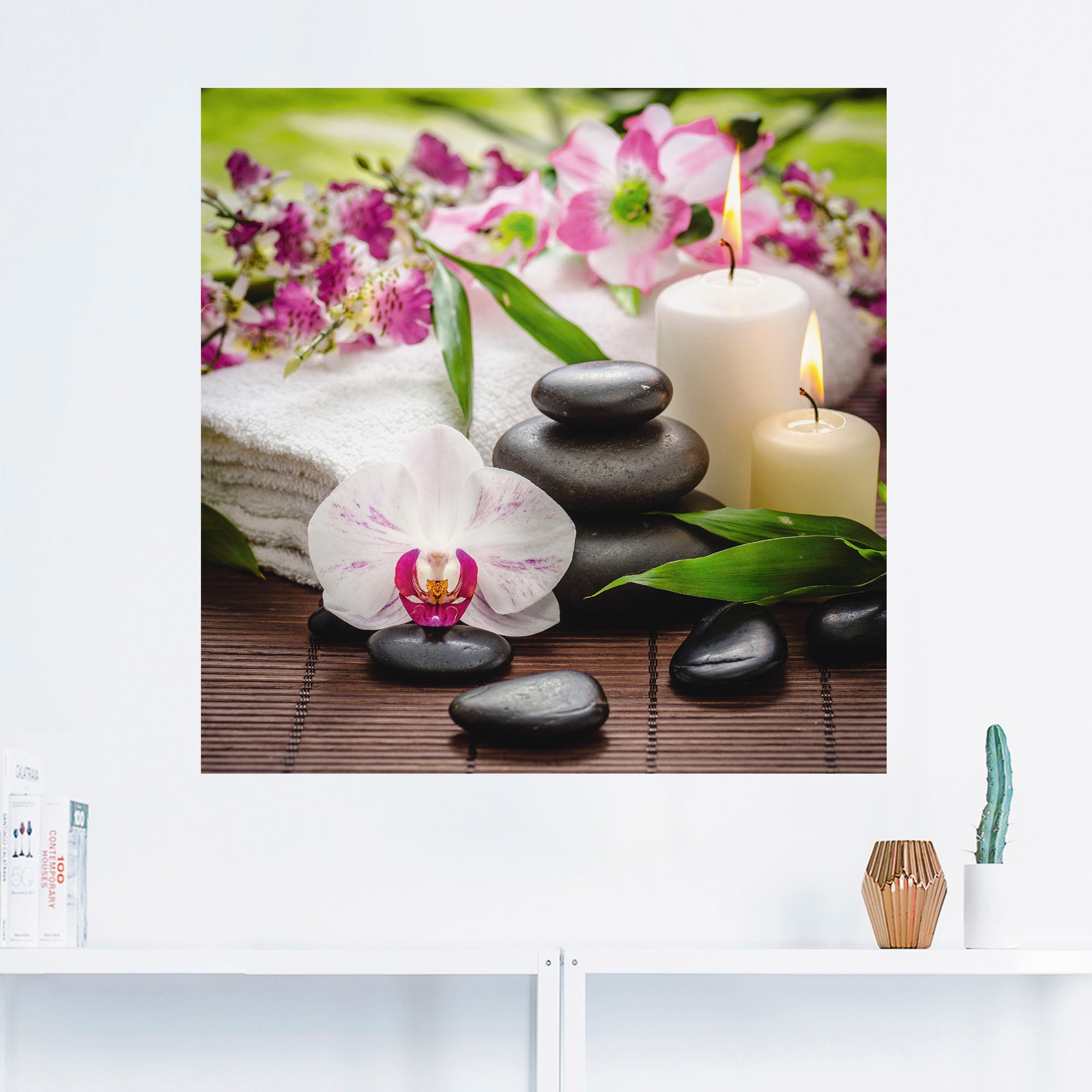 Artland Wandbild "Spa Orchideen Bambus Kerze", Zen Bilder, (1 St.), als Alu günstig online kaufen