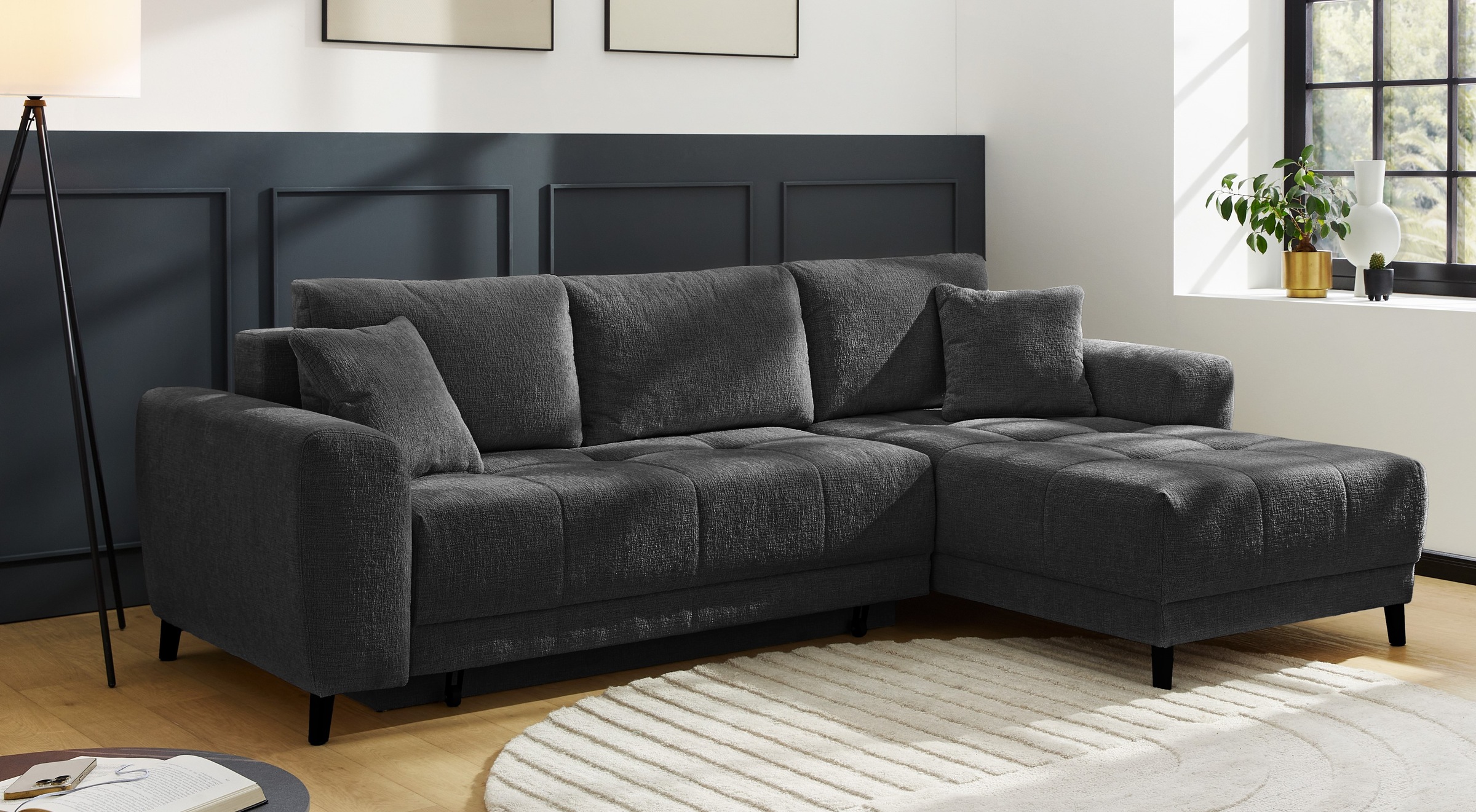 Jockenhöfer Gruppe Ecksofa »Beverly, inklusive Bettfunktion«, Stauraum / Be günstig online kaufen