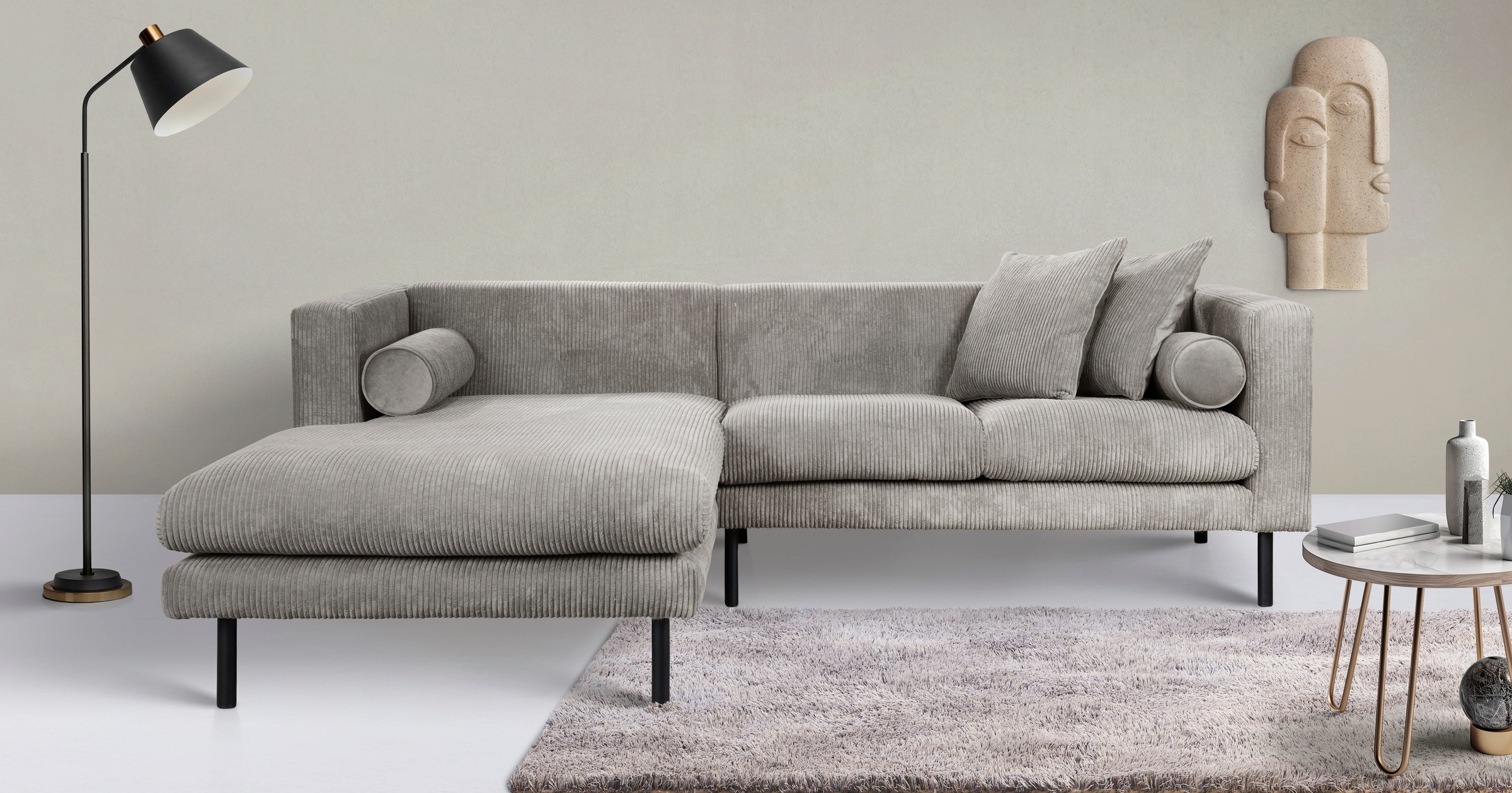 Home affaire Ecksofa »Lillibeth L-Form Designsofa, Maße B/T/H: 240/173/83 c günstig online kaufen