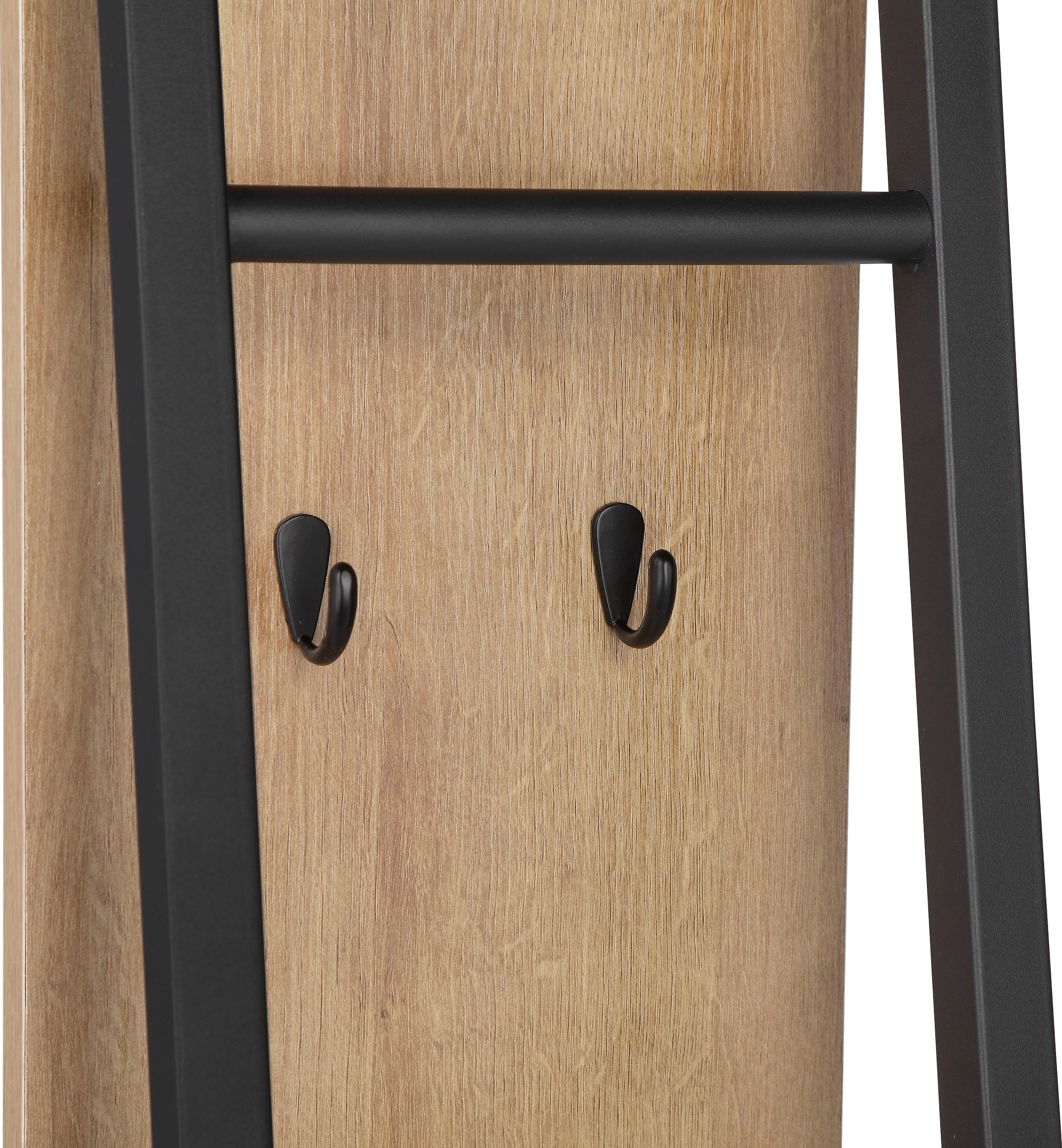 welltime Hochschrank »Haarlem«, 5 Sprossen, 2 Haken, Regal, Badregal, Gaderobe, Badmöbel