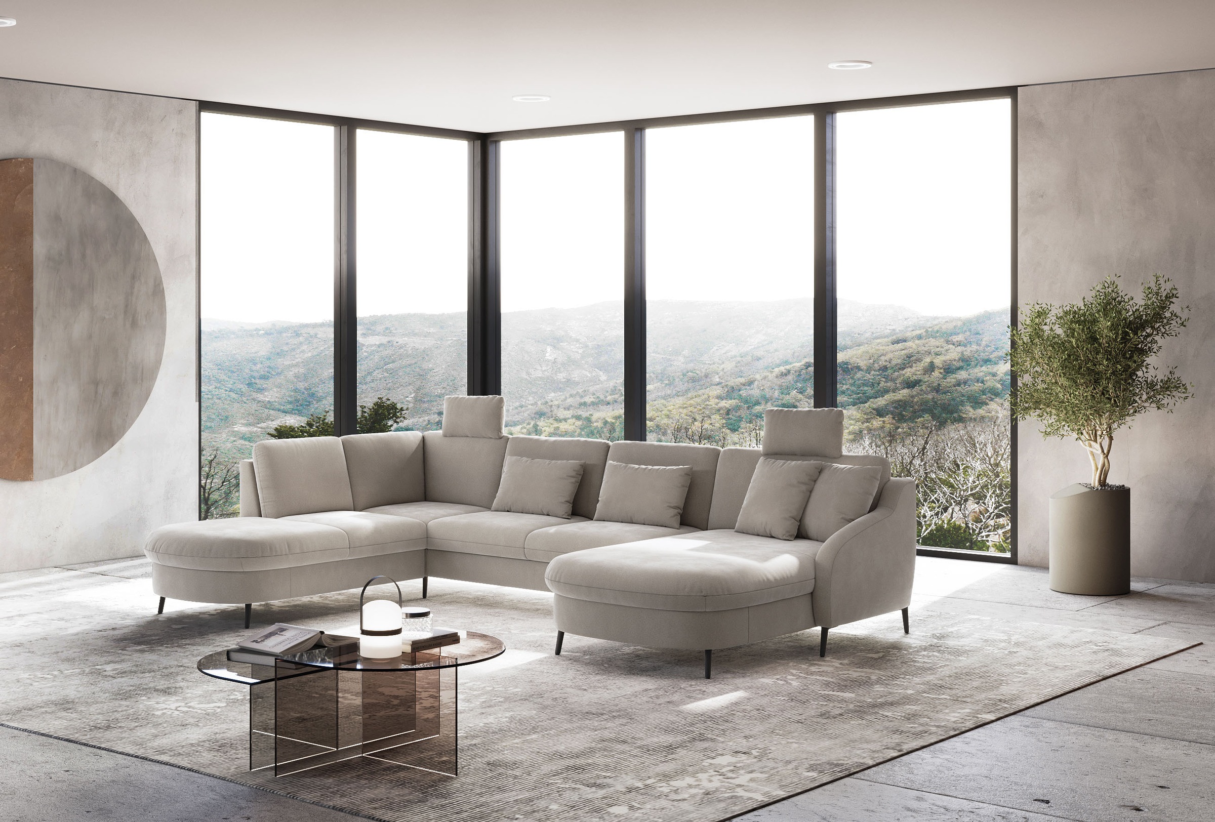 sit&more Wohnlandschaft »Soul U-Form«, wahlweise mit Bettfunktion und Bettkasten oder Schubkasten