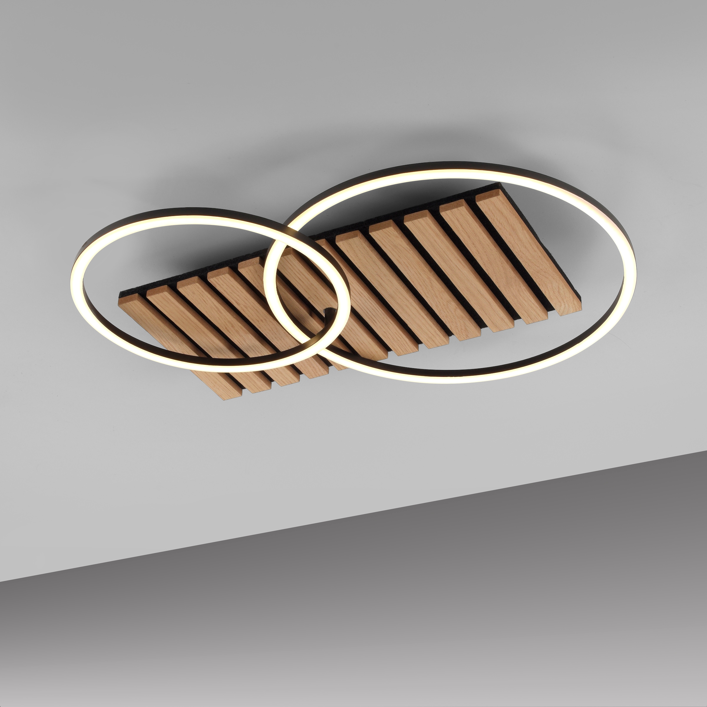 andas Deckenleuchte »Unnestad Akustikpaneele«, 1 flammig, Leuchtmittel LED-Board | LED fest integriert, Frame schwenkbar, Holz, Akustik, Paneele, warmweiß, kaltweiß