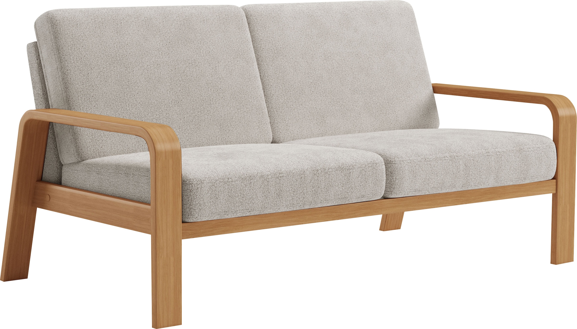 sit&more 2,5-Sitzer »Kolding«, Armlehnen aus eichefarbigem Buchenholz, verschiedene Bezüge und Farben