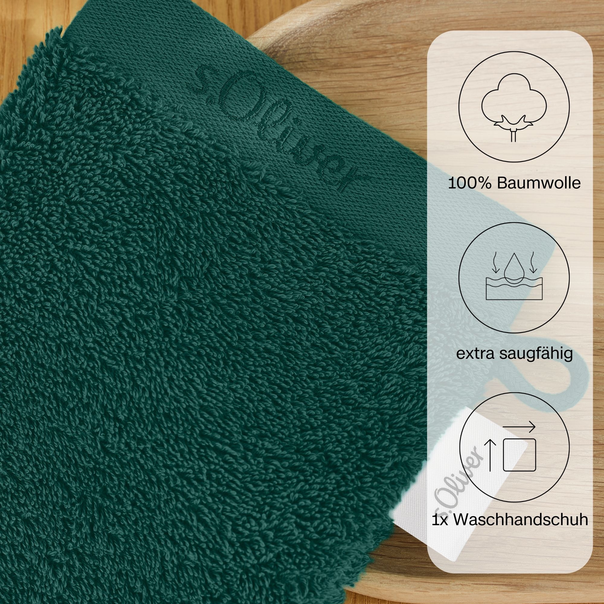s.Oliver Waschhandschuh »s.Oliver, Premium Qualität, 600 gr/m², auch als Sets erhältlich«, (1 St., Waschlappen 16 x 21 cm), große Farbauswahl, auch als Duschtuch, Handtuch, Gästetuch