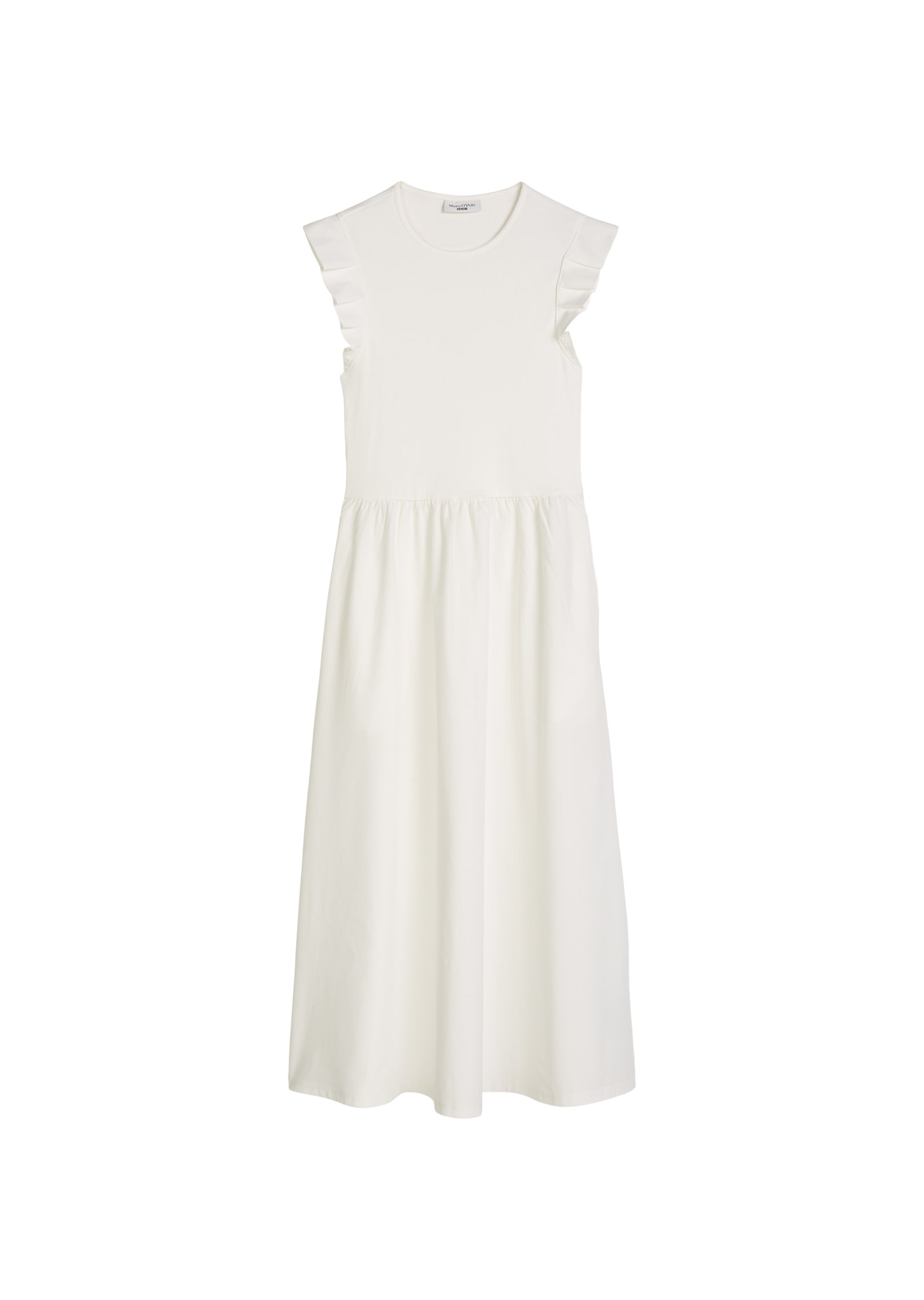 Marc O'Polo DENIM Jerseykleid Seitennahttaschen flared mit Baumwoll-Popelinerock