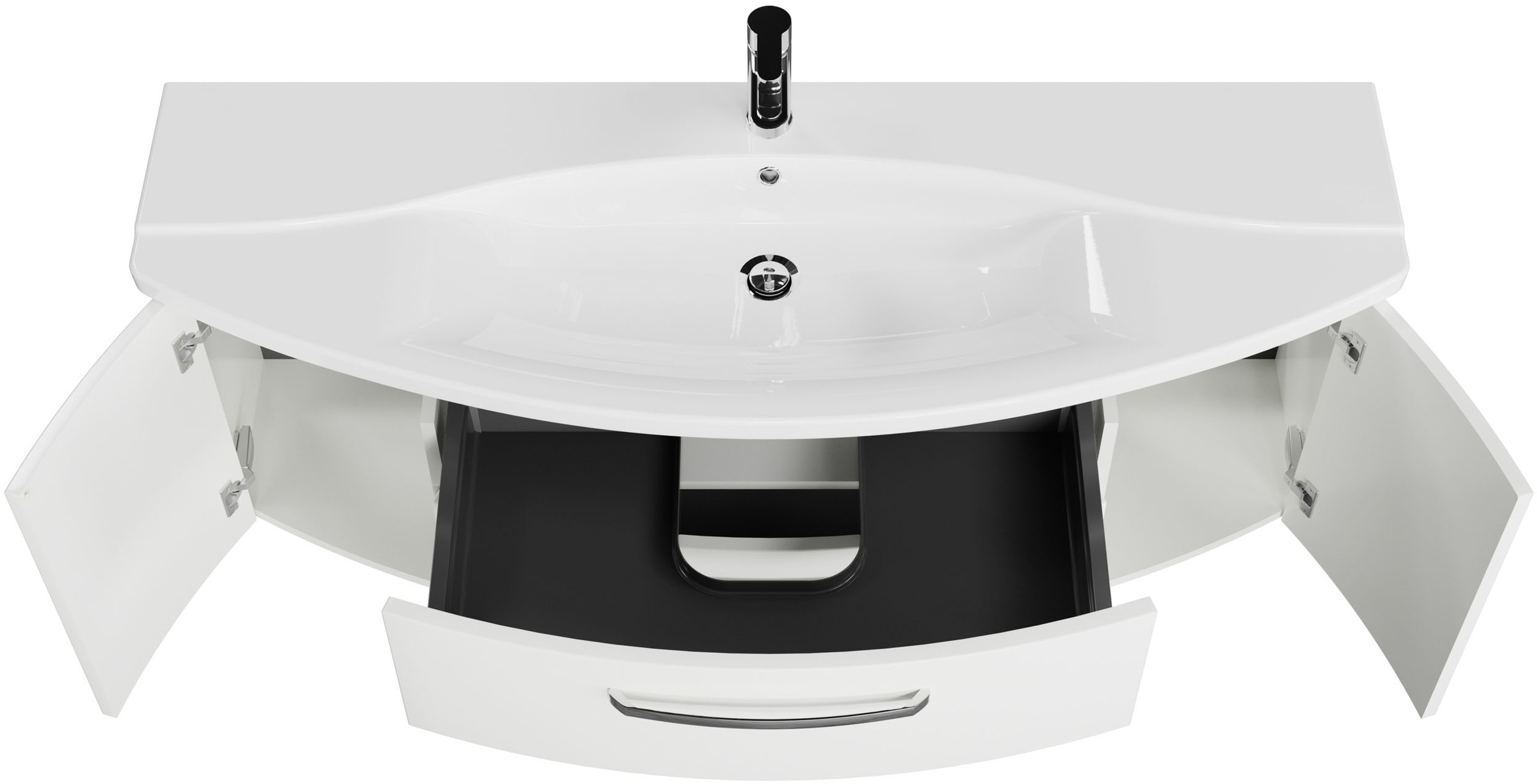 Saphir Badmöbel-Set »Serie 4010 2-teilig Keramik-Waschtisch mit LED-Spiegelschrank«, (Set), Badezimmer Set 144 cm breit, inkl. Türdämpfer, 5 Türen, 2 Schubladen
