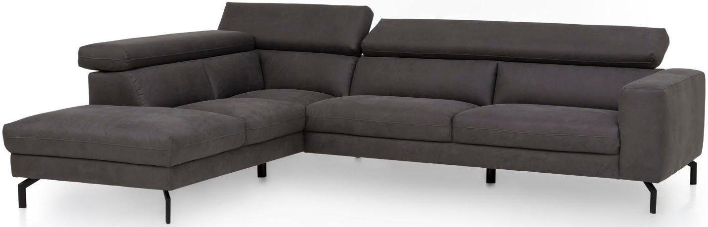 Places of Style Ecksofa »Olanta, L-Form«, mit verstellbaren Kopfstützen