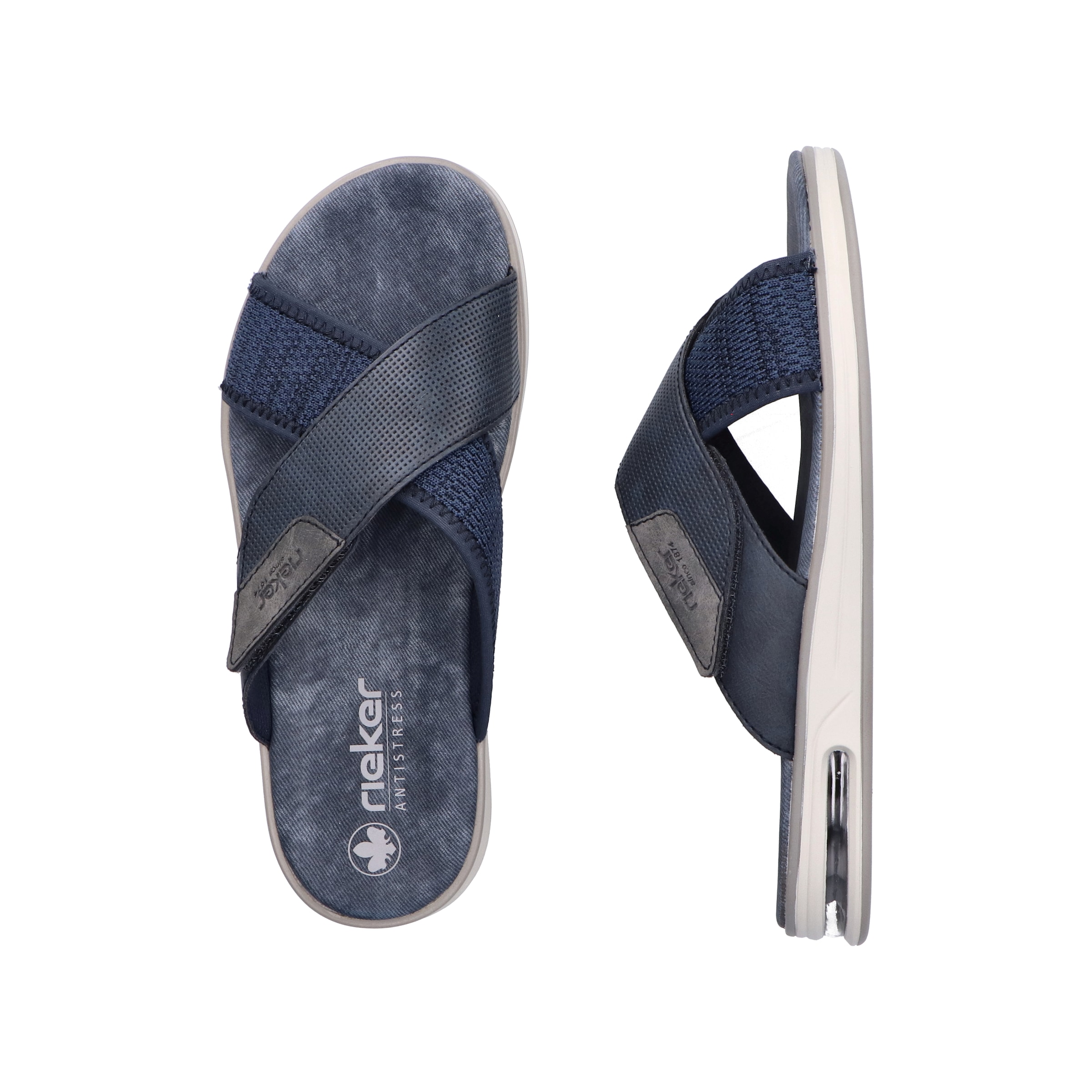 Rieker Pantolette, Sommerschuh, Strandschuh, Schlappen, Hausschuh mit Klettverschluss