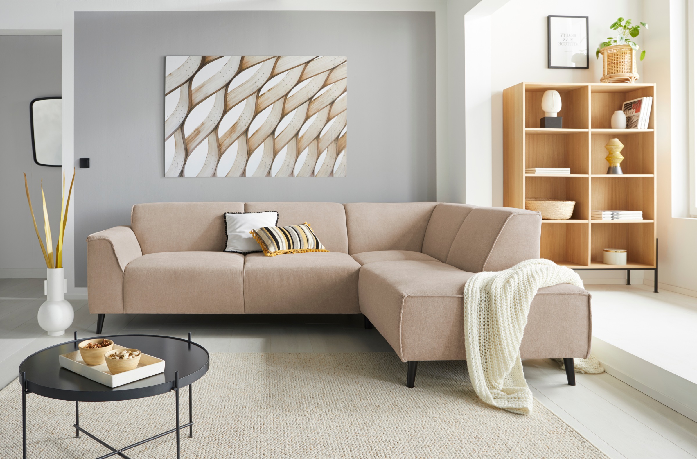 DOMO collection Ecksofa »Amora, bequem und zeitlos, L-Form« mit Federkern f günstig online kaufen