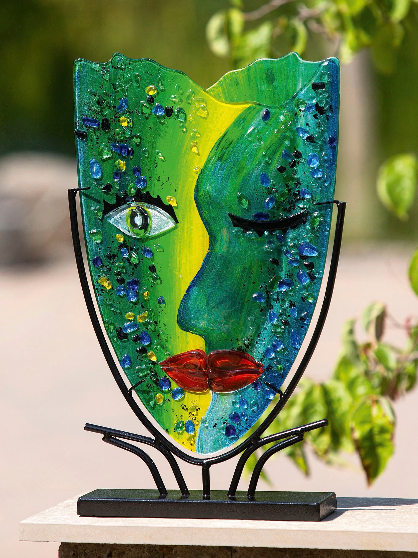 Casablanca by Gilde Dekovase »Twinkle«, (1 St.), dekorative Vase aus Glas, Dekoobjekt