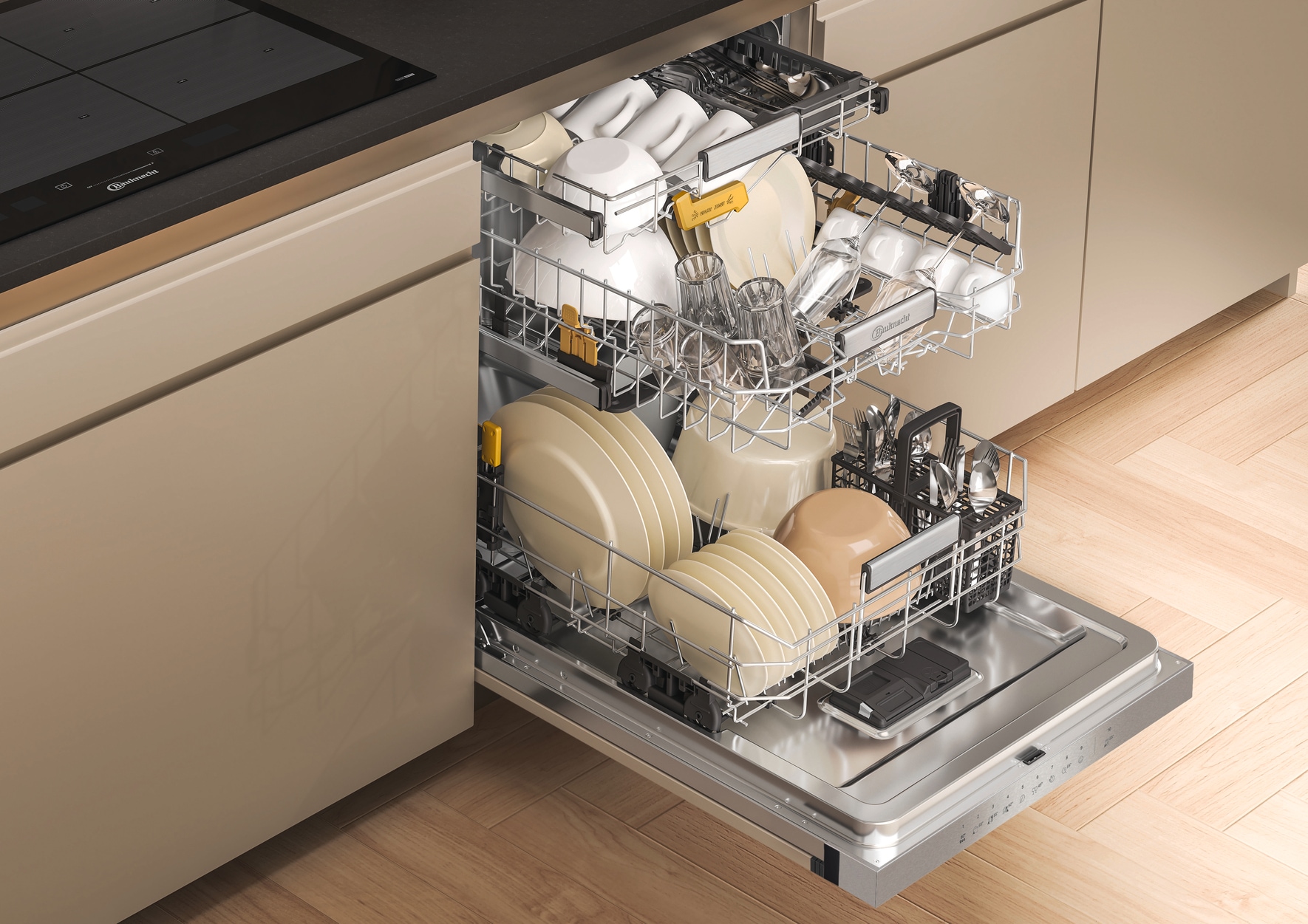 BAUKNECHT teilintegrierbarer Geschirrspüler »BKSV1 PBM« 15 tlg. Maßgedecke
