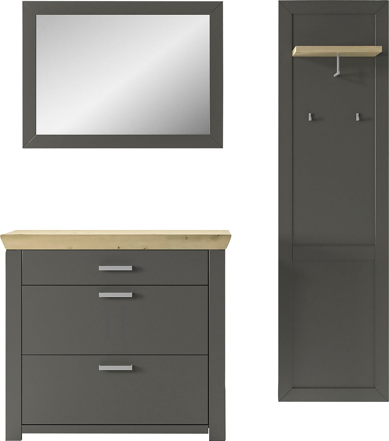 set one by Musterring Garderoben-Set »GA York Kombi 61«, (Set, 3 St.), mit Garderobenpaneel und Schuhschrank