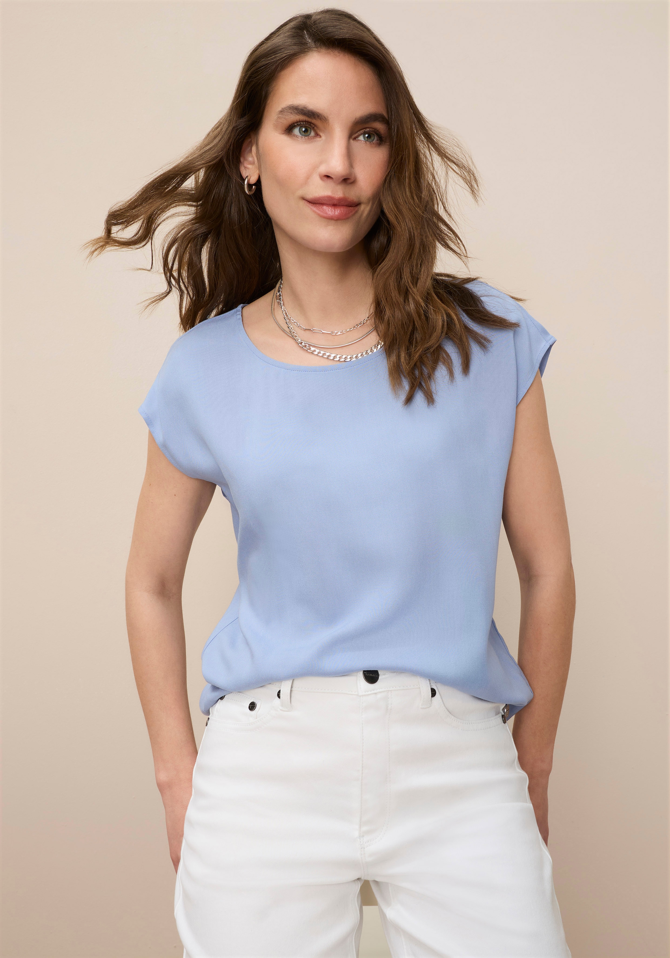 Tamaris Shirtbluse mit abgerundetem Saum