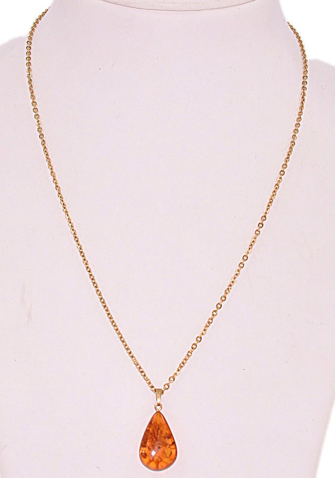 Firetti Kette mit Anhänger »Schmuck Geschenk Tropfen« Made in Germany - mit Bernstein