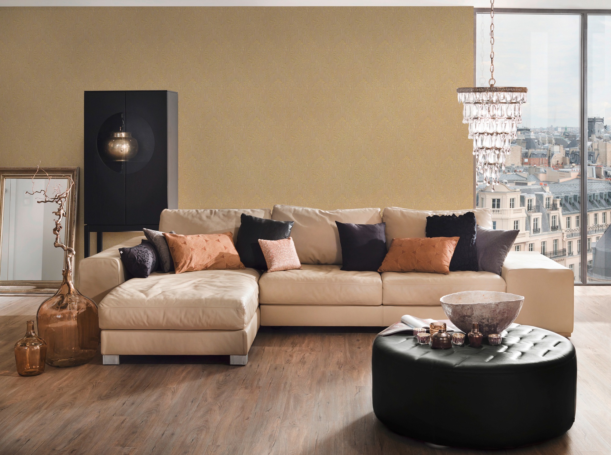 Architects Paper Textiltapete »Metallic Silk«, Barock-matt-glänzend, Ornament Tapete Barock Tapeten Wohnzimmer Schlafzimmer Küche Flur Büro
