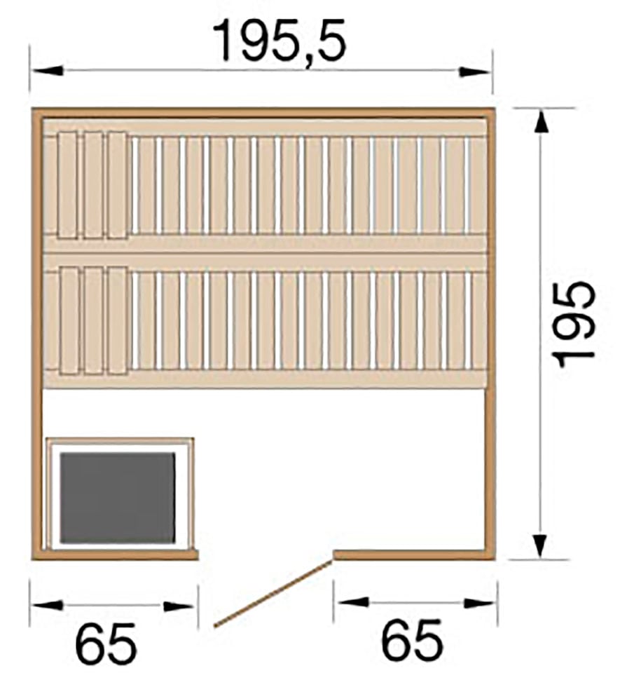 weka Sauna »Bergen« Set,  7,5 kW-Ofen mit digitaler Steuerung