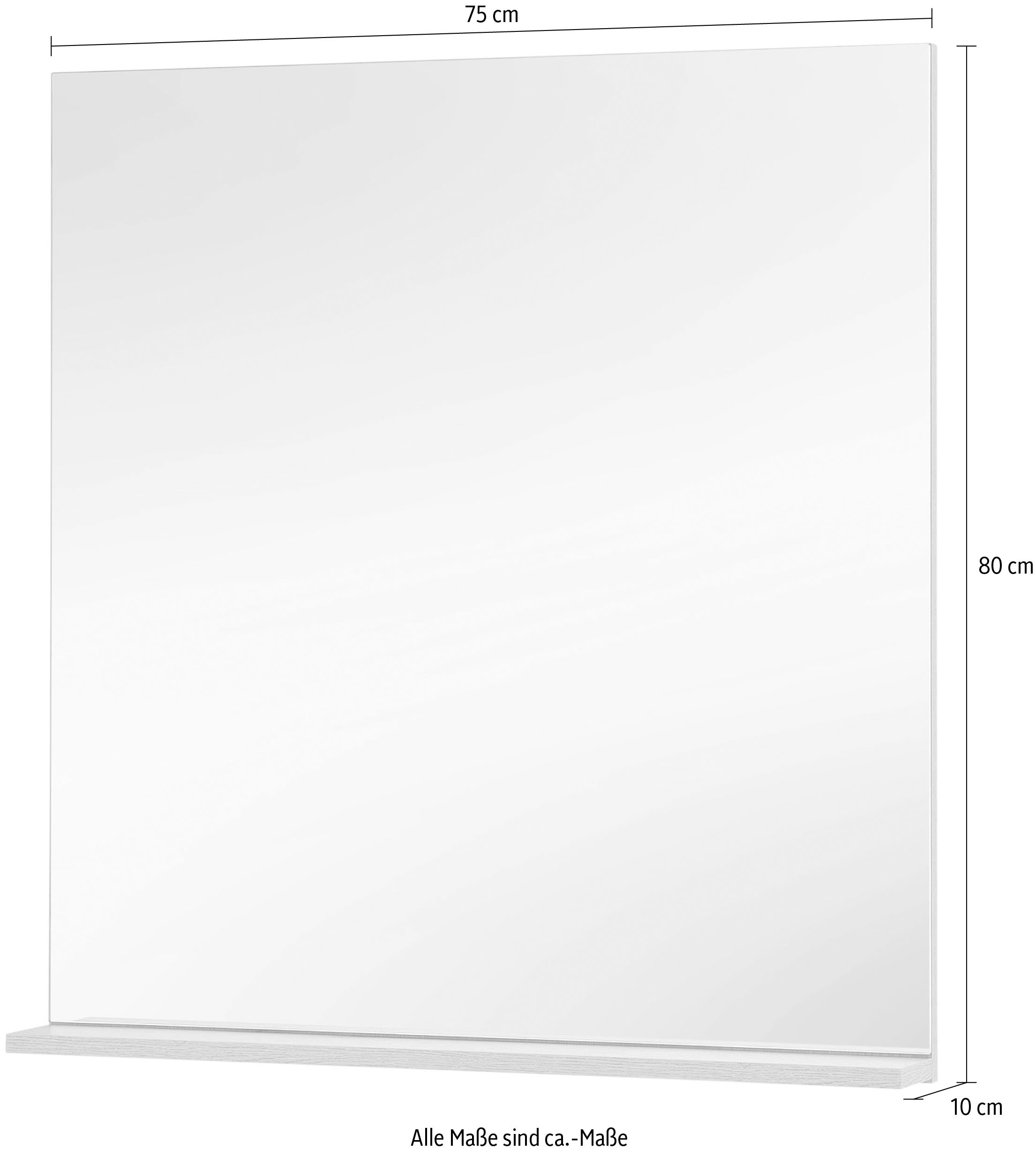 INOSIGN Garderobenspiegel »Giron/City, Spiegel in drei Farben, modernes Design«, universell einsetzbar, mit Ablagefläche, eckig, 75 cm breit
