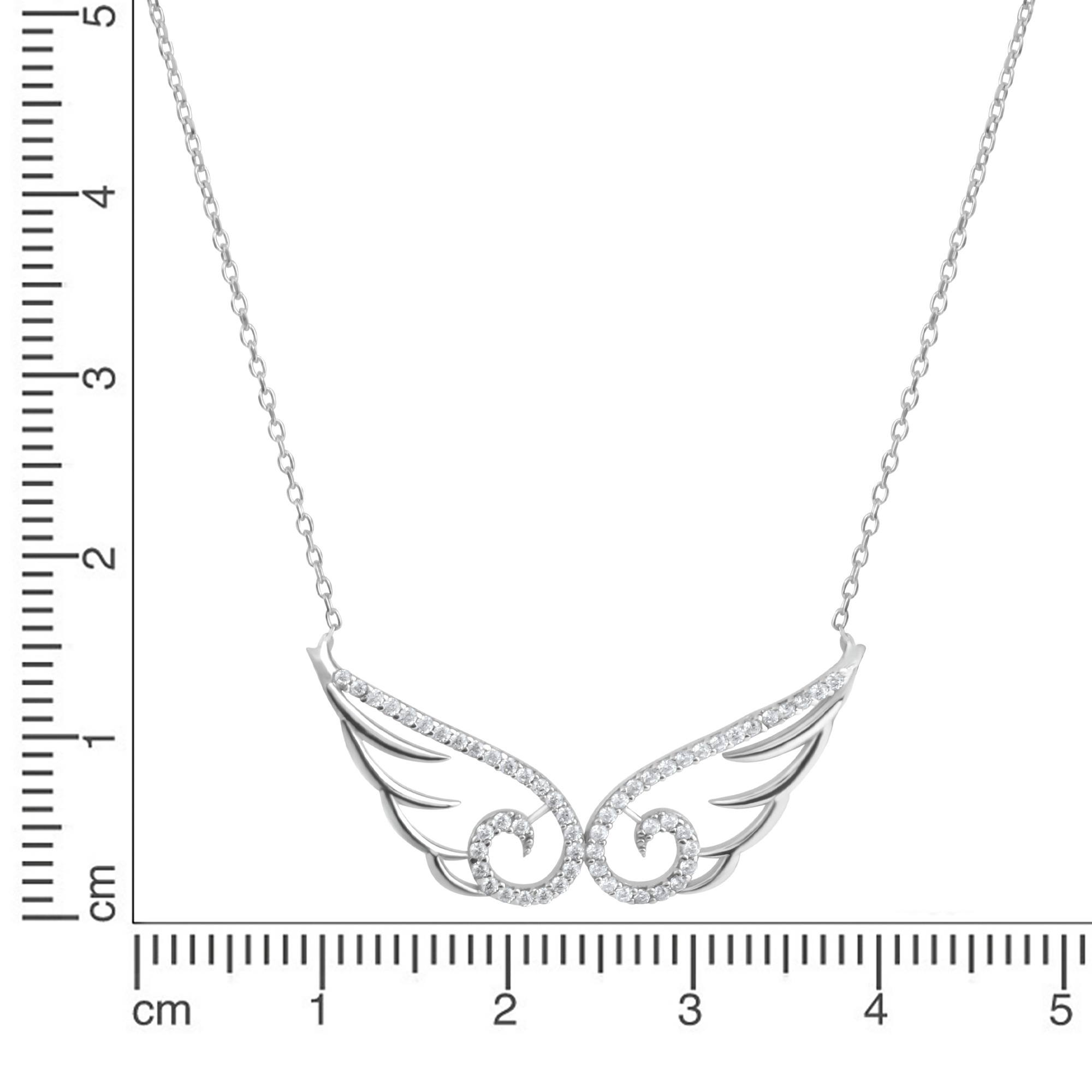 dKeniz Collierkettchen »Engelsflügelkette 925/- Sterling Silber rhodiniert Zirkonia Weiß«