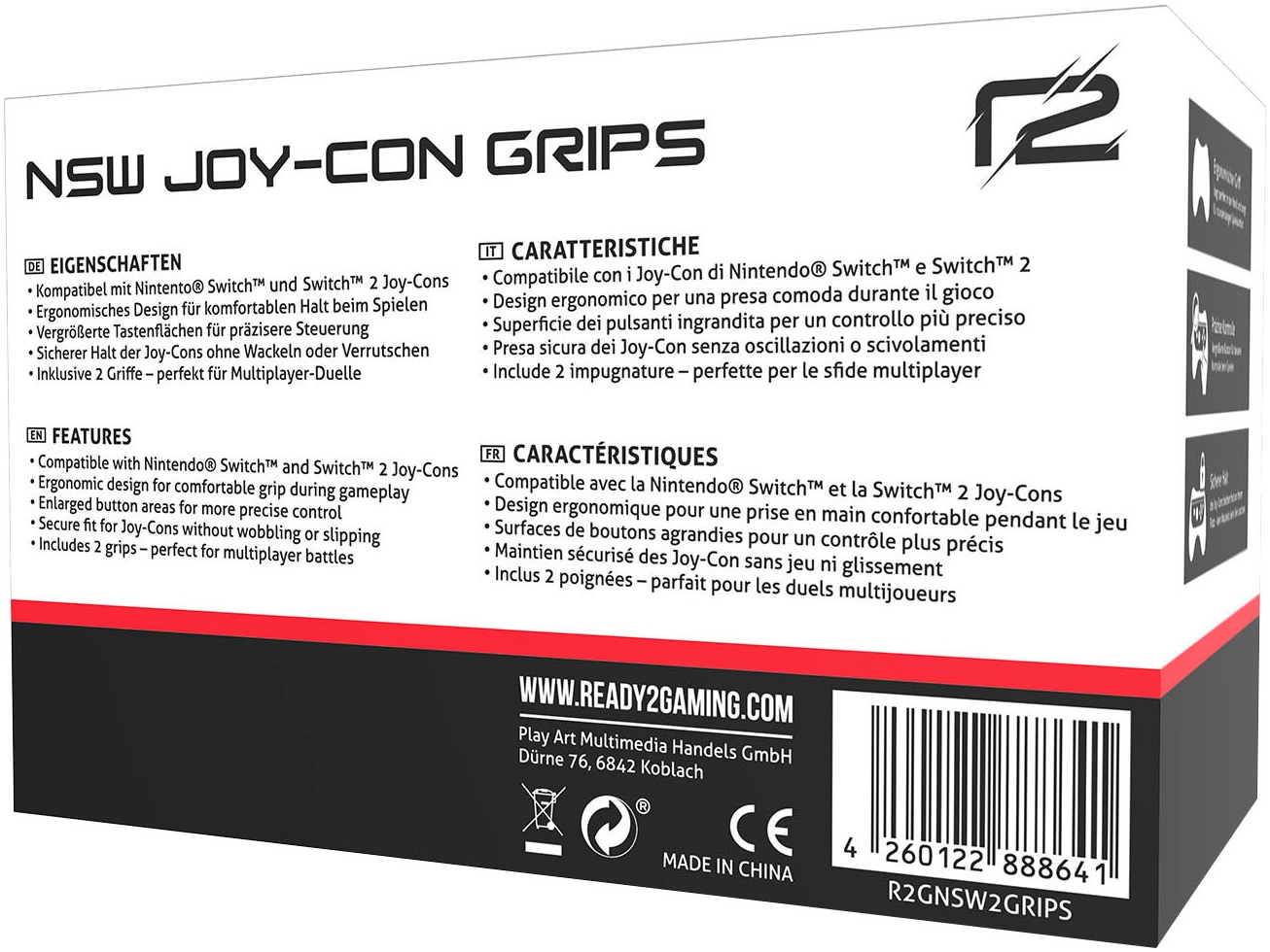 Ready2gaming Controller »Switch 2 Joycon Controller Grips(2er Pack)«