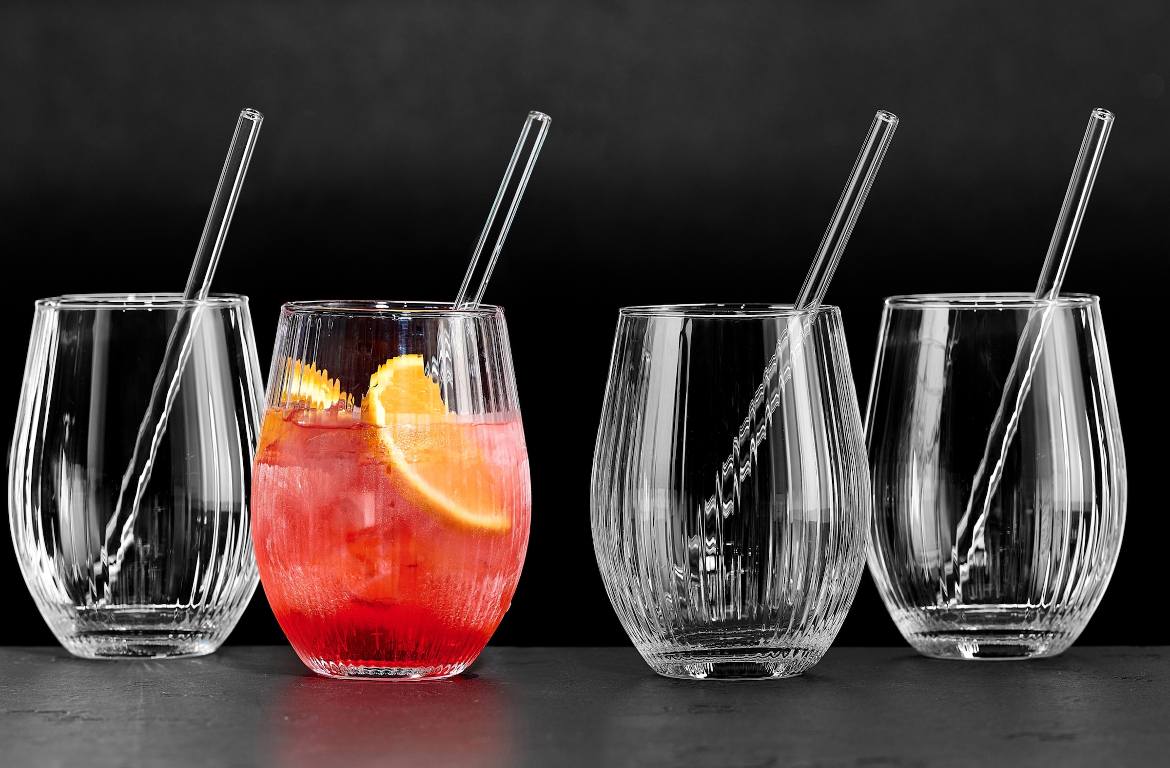 Ritzenhoff & Breker Gläser-Set »Spritz, Longdrinkglas« inkl. Glas-Trinkhalme, 590 ml, spülmaschinenfest