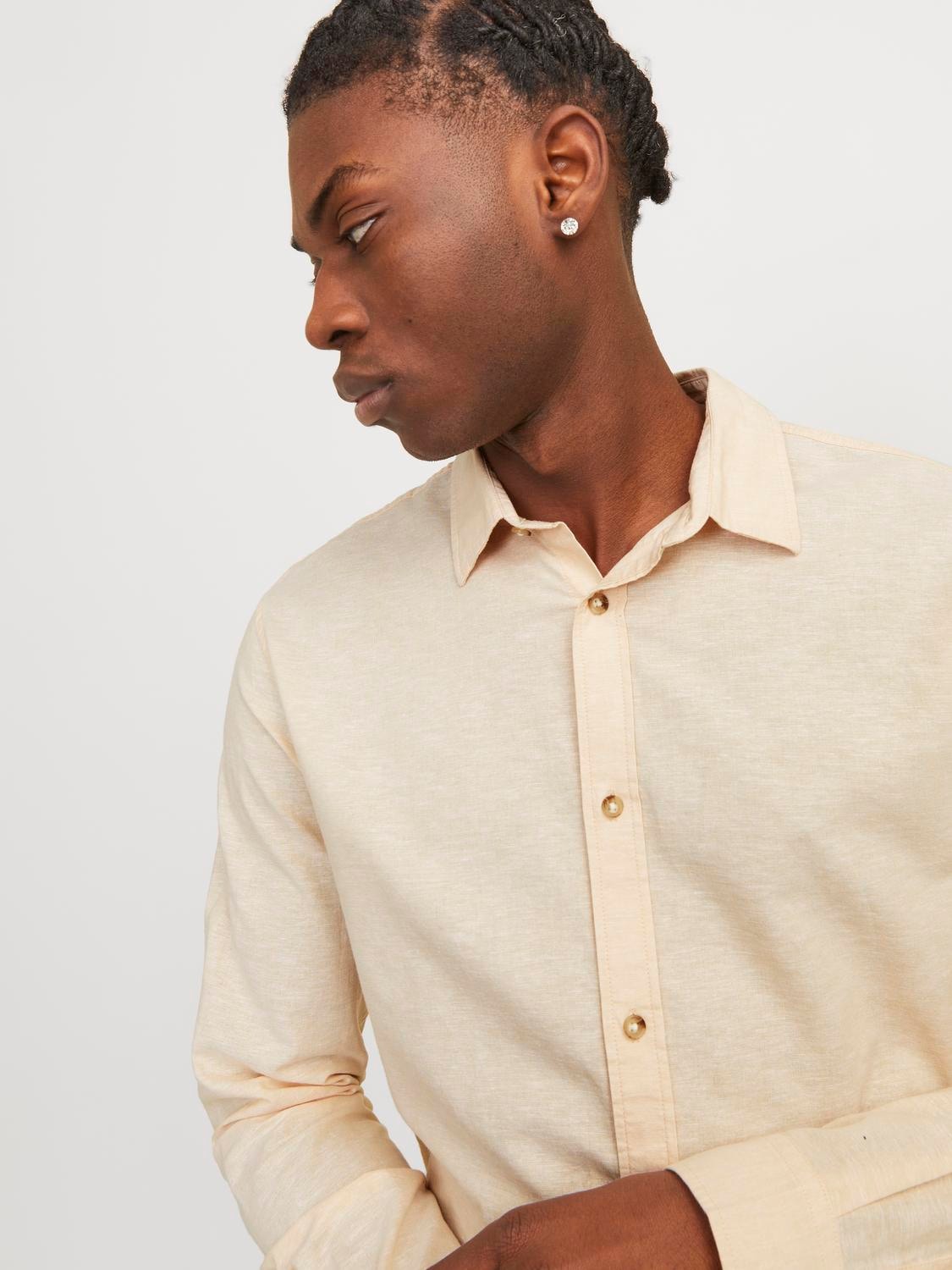 Jack & Jones Langarmhemd »JJESUMMER LINEN BLEND SHIRT LS SN«