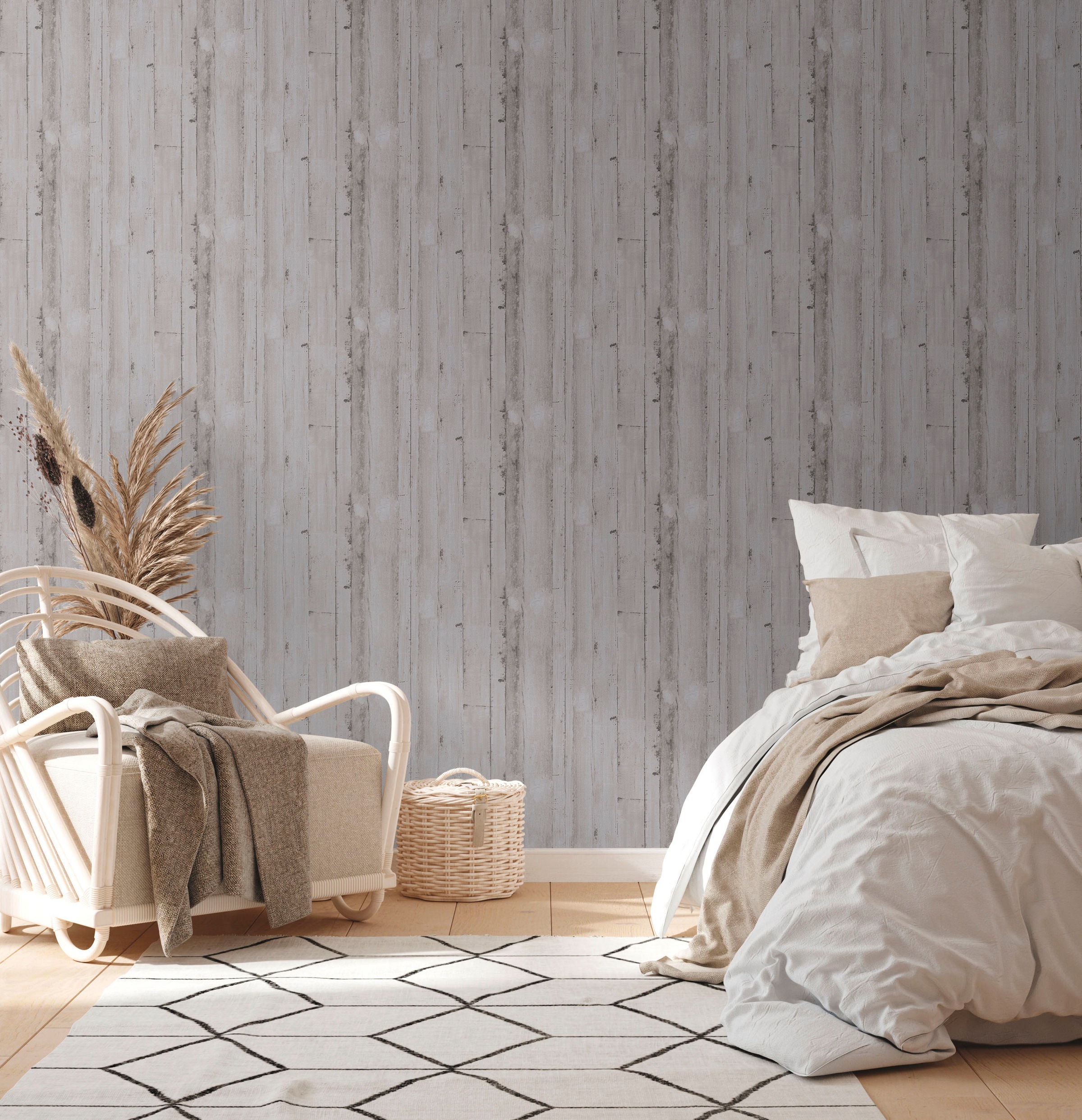 A.S. Création Vliestapete »Natural Living Holztapete«, matt-gemustert-neutral, PVC-Frei ressourcenschonend skandinavische Tapeten Wohnzimmer