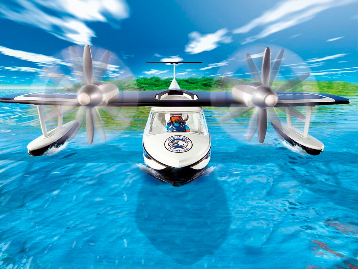 Playmobil® Konstruktions-Spielset »Polizei Wasserflugzeug (4445), Action Heroes«, (30 St.), schwimmfähig; Made in Germany