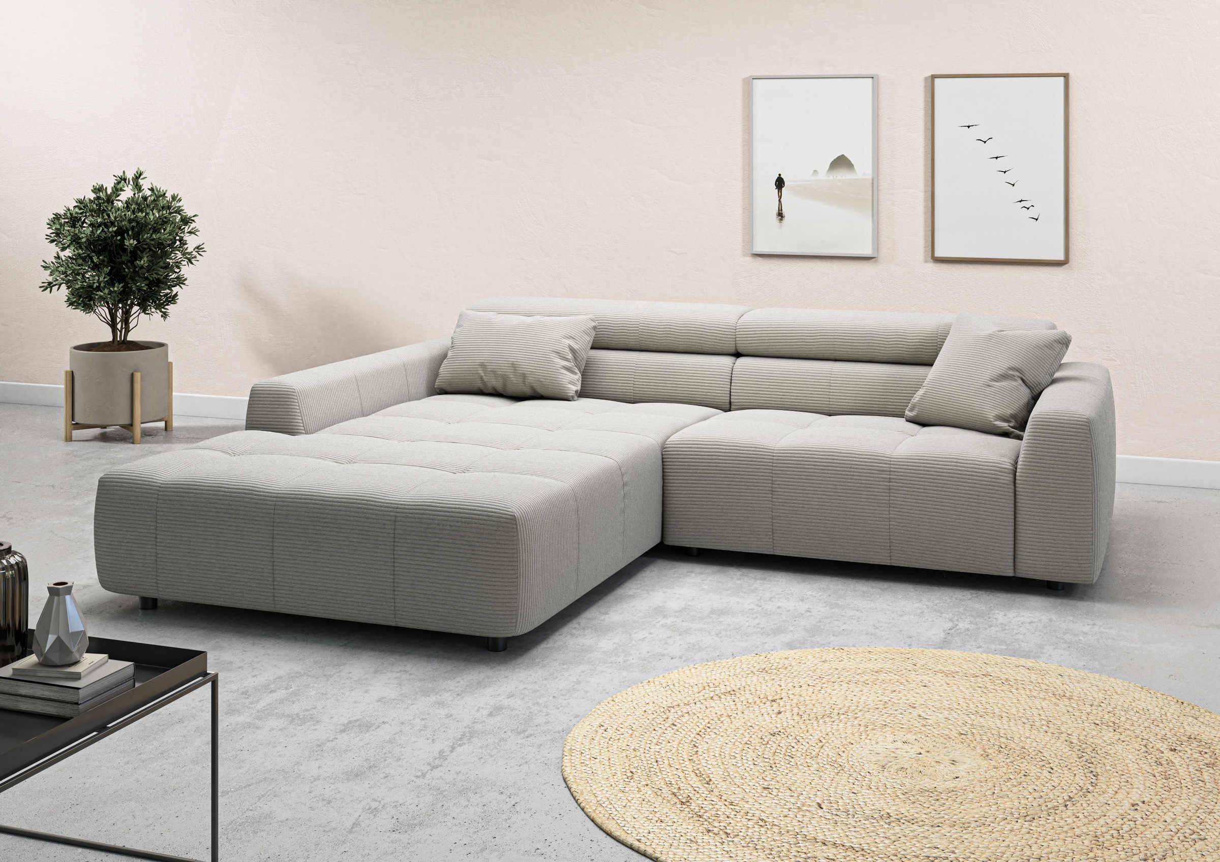 3C Candy Ecksofa »Denver auch mit Cord- und Easy care-Bezug, Kopfteilverste günstig online kaufen